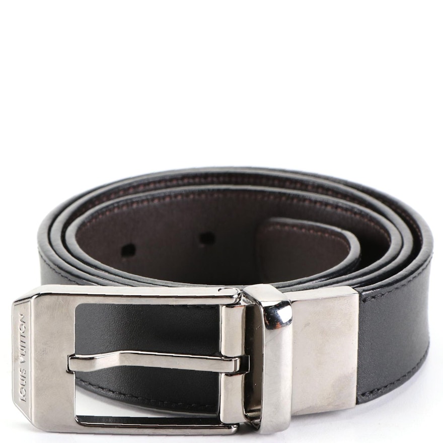 Louis Vuitton 30mm Belt in Smooth Black Leather