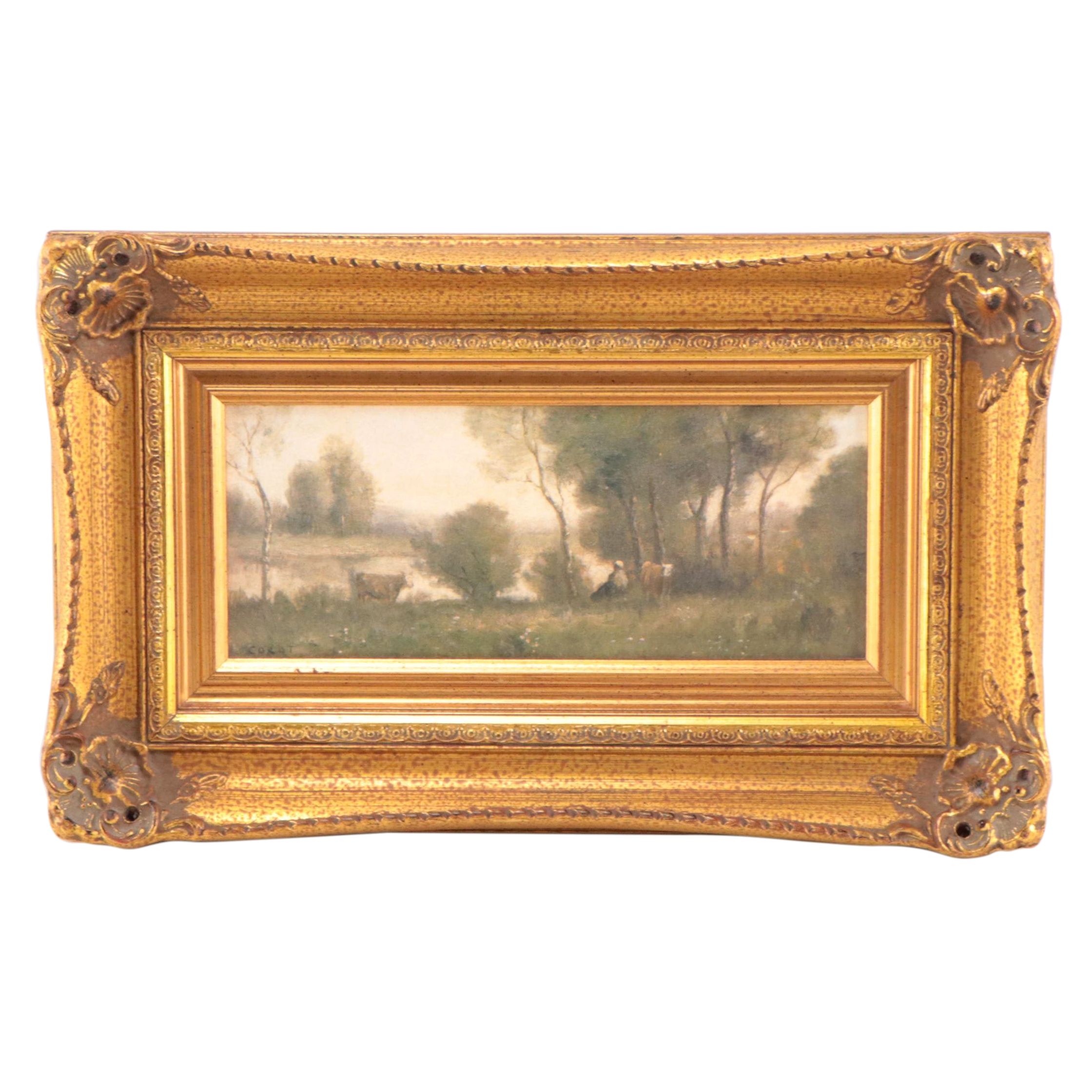 Digital Prints After Jean-Baptiste-Camille Corot of Pastoral Landscapes