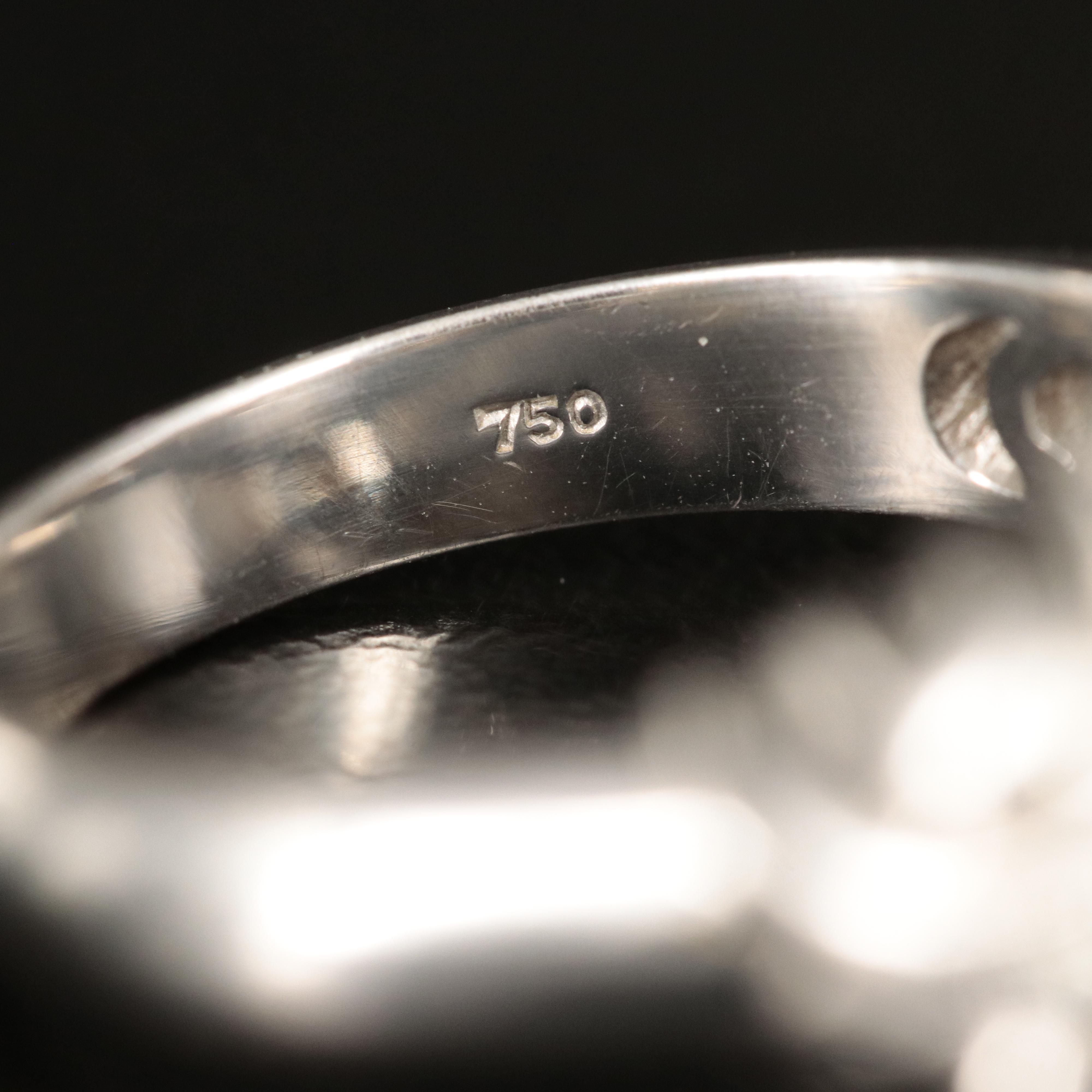 18K 13.40 mm Pearl and Diamond Ring