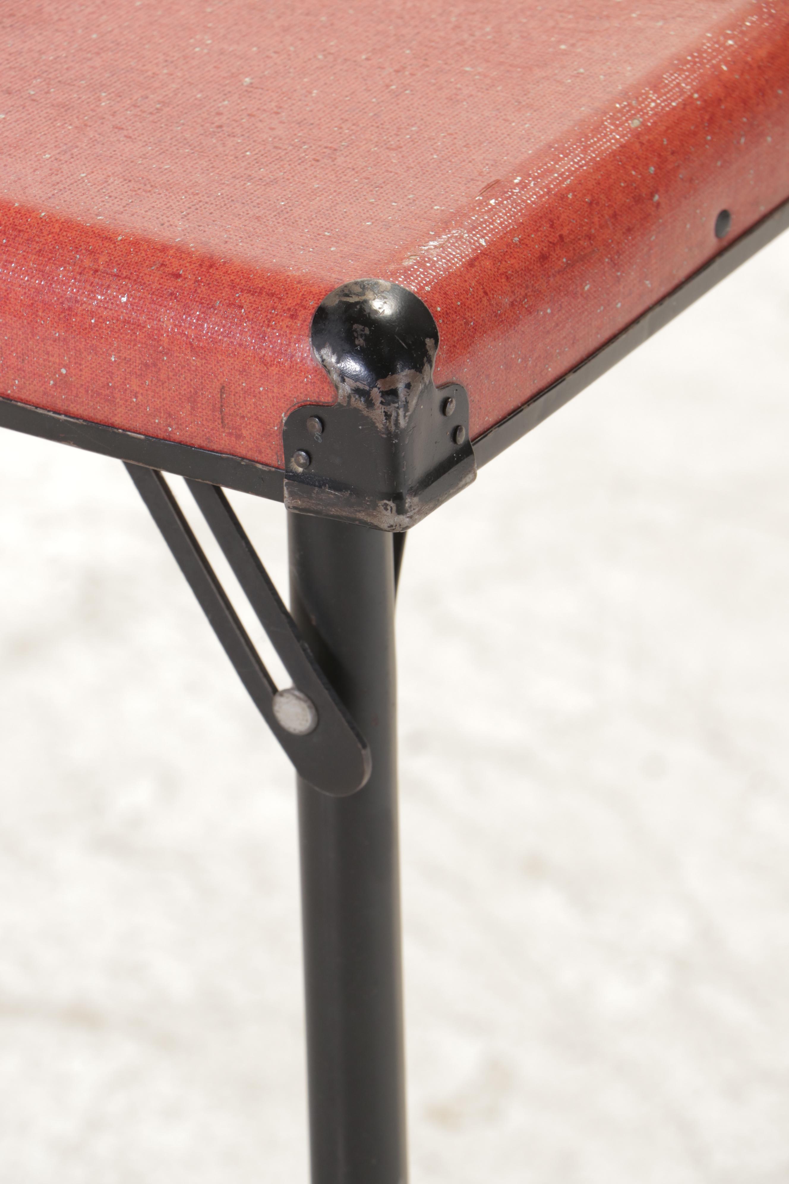 Folding Metal Card Table and Chairs, Mid to Late 20th Century