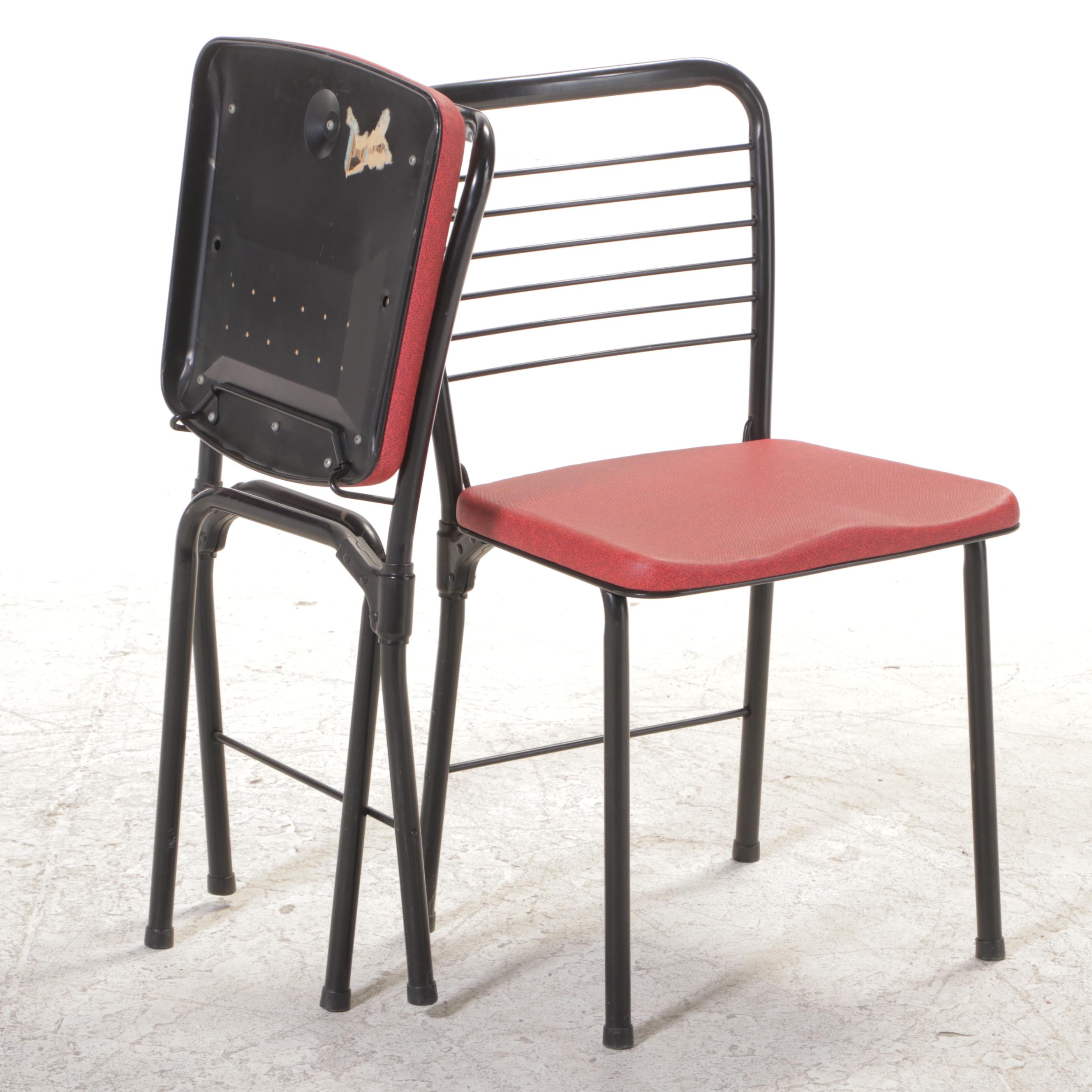 Folding Metal Card Table and Chairs, Mid to Late 20th Century