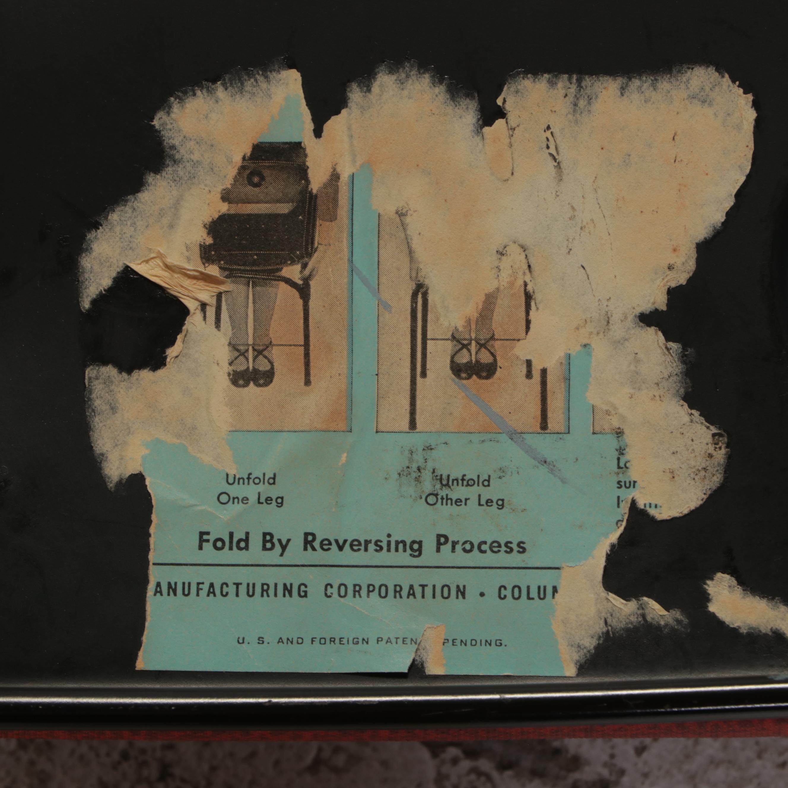 Folding Metal Card Table and Chairs, Mid to Late 20th Century