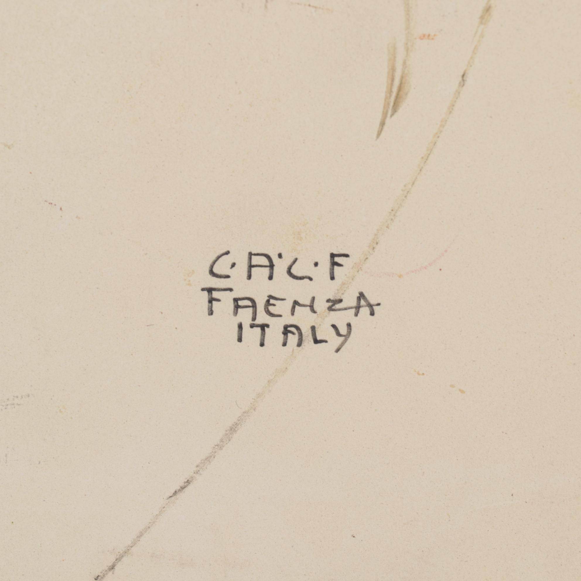 Luigi Fantoni CACF Faenza Hand-Painted Glazed Porcelain Tile, Circa 1965