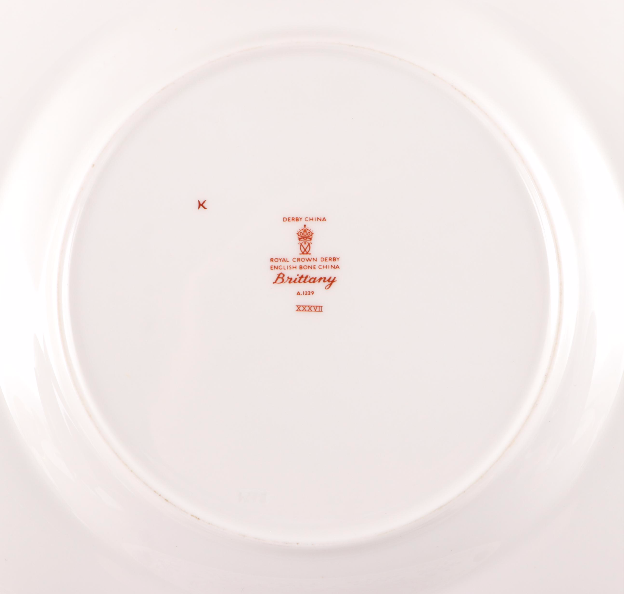 Royal Crown Derby "Brittany" Bone China Dinnerware, 1960–1997