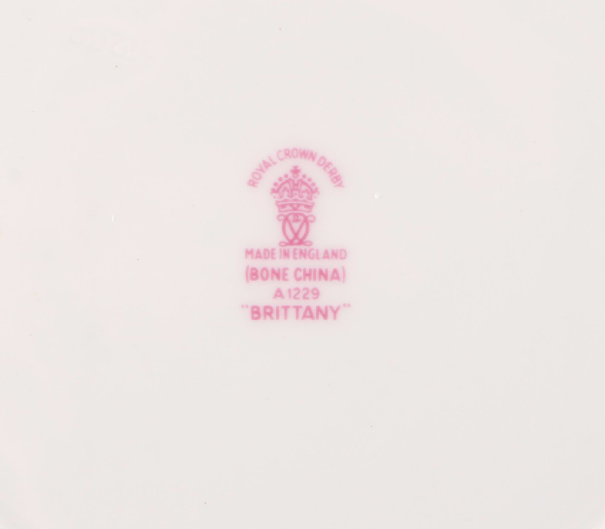 Royal Crown Derby "Brittany" Bone China Dinnerware, 1960–1997