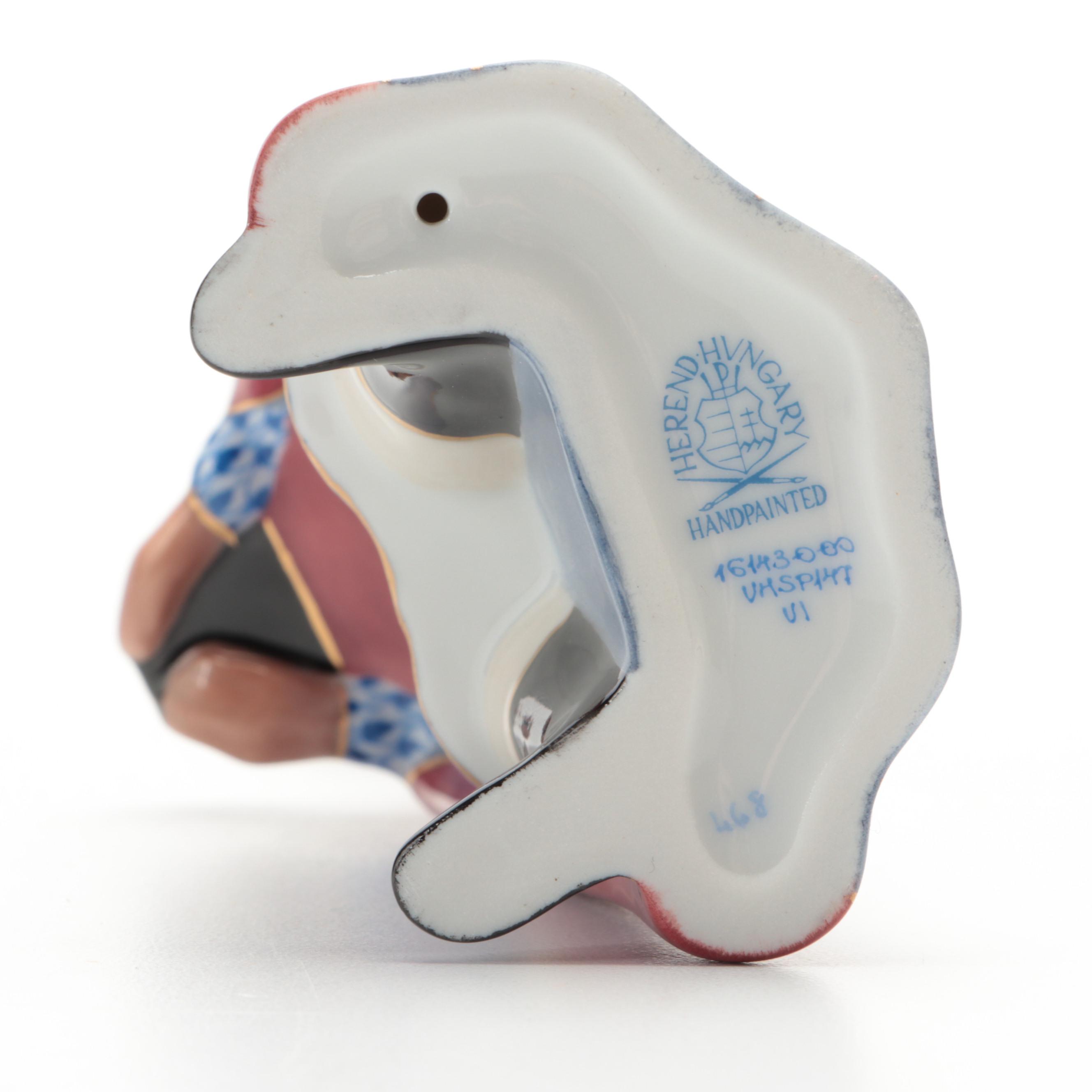 Herend Sapphire Fishnet with Gold "Balthazar" Nativity Porcelain Figurine