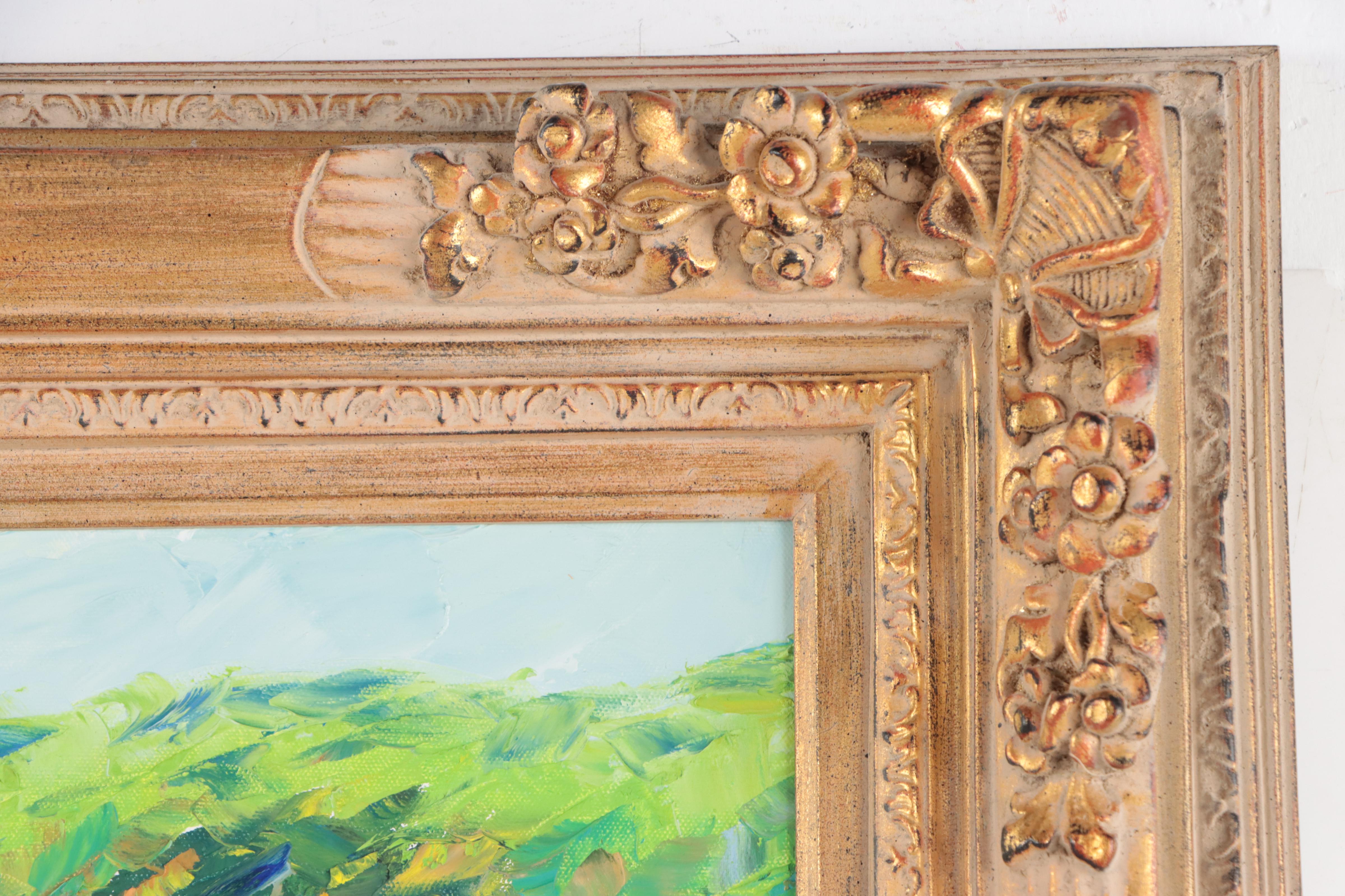 Karen Rolfes Impasto Oil Painting of Field of Flowers