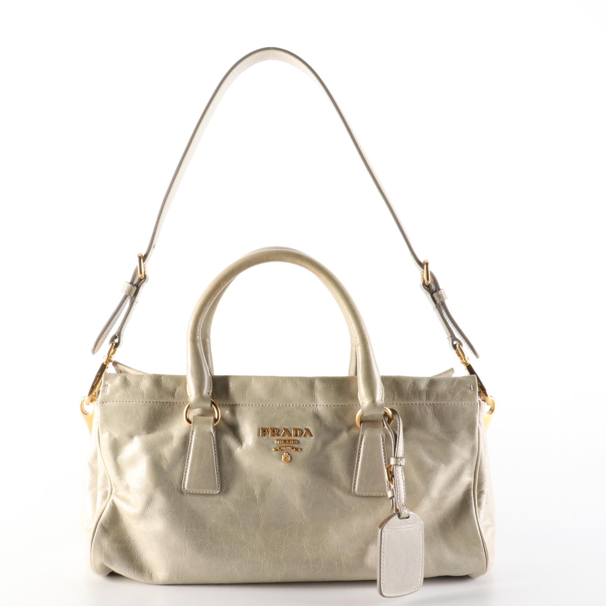 Prada Two-Way Handbag in Calfskin Leather