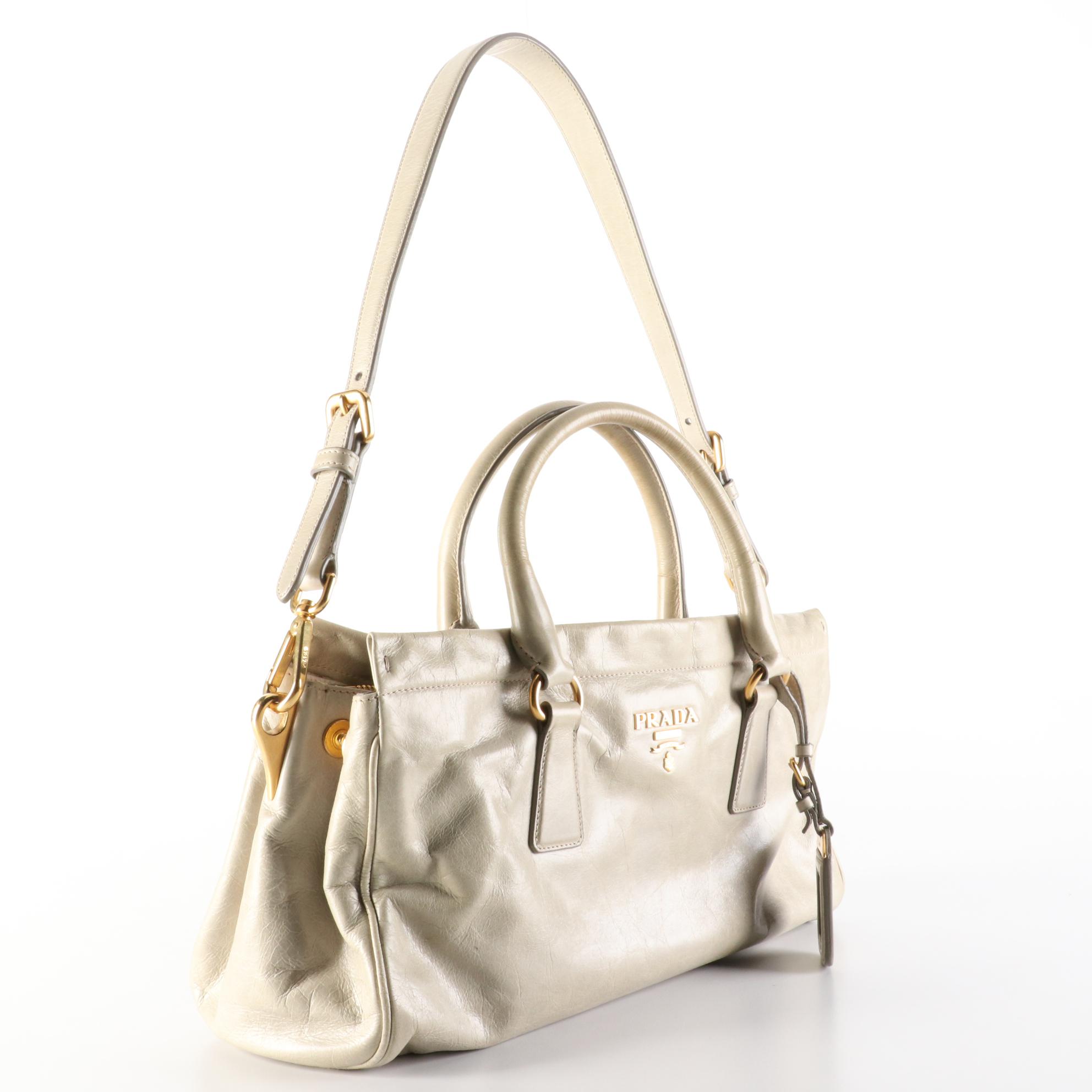 Prada Two-Way Handbag in Calfskin Leather