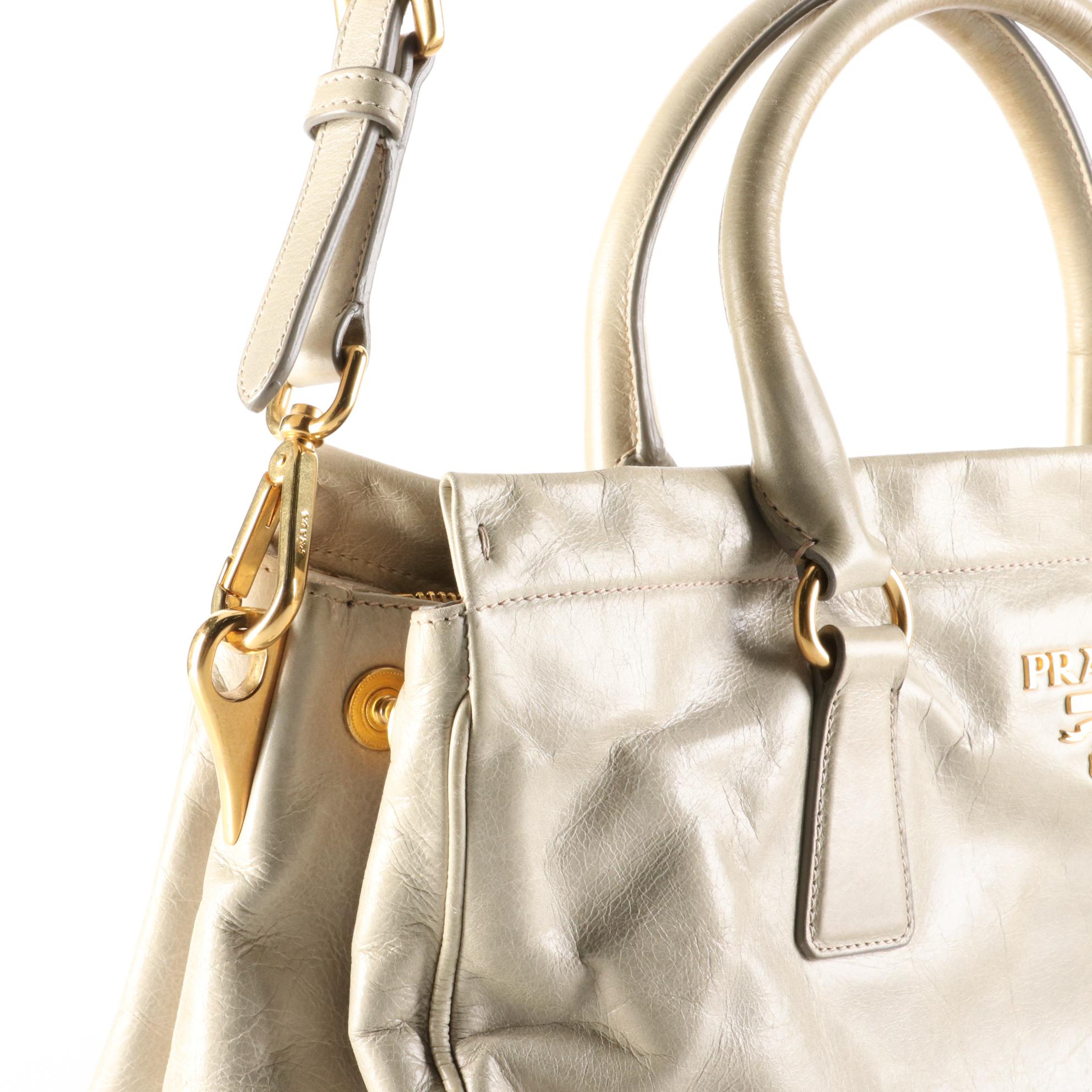 Prada Two-Way Handbag in Calfskin Leather