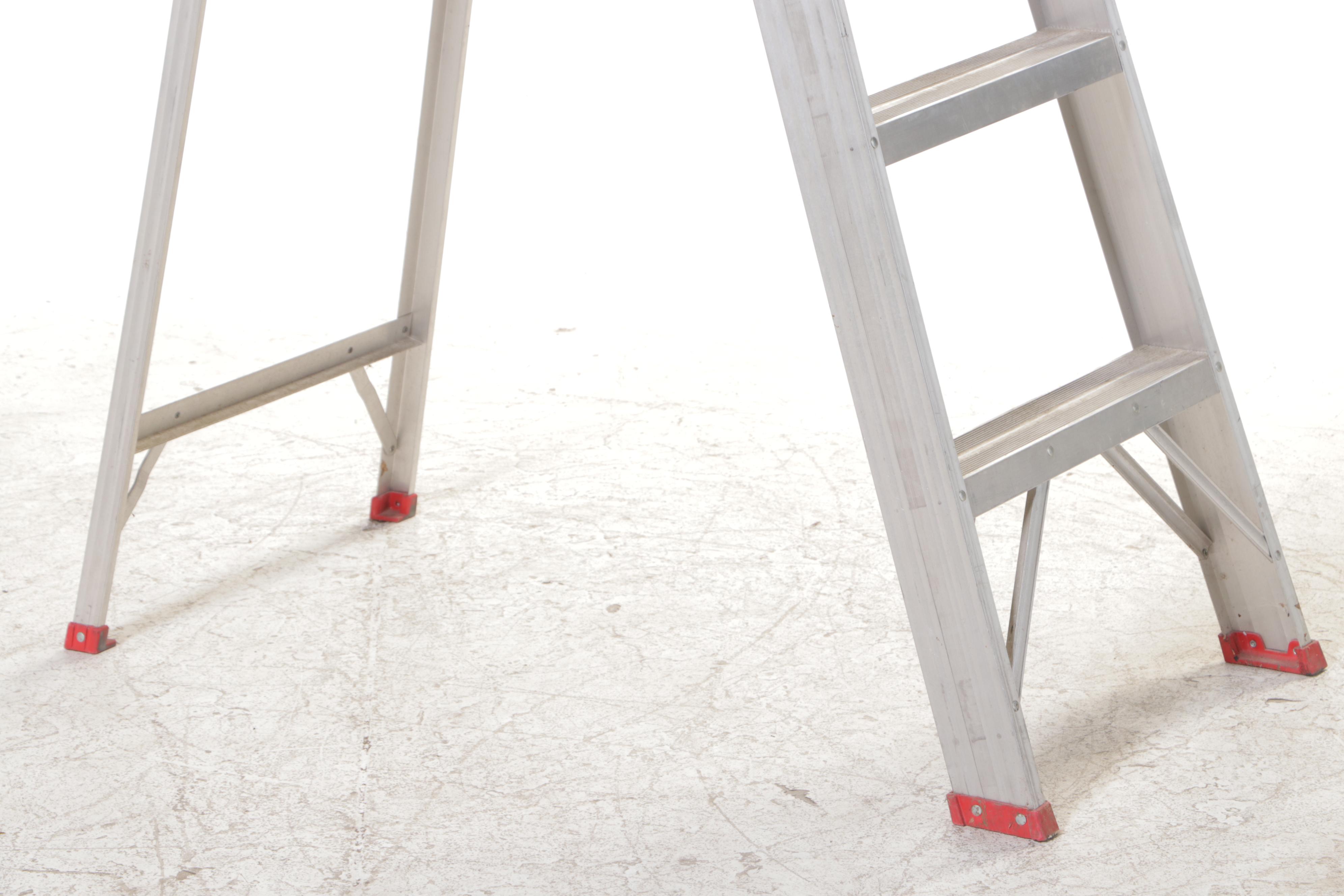 All-American Ladder 6' Aluminum Step Ladder With Cosco Step Stool