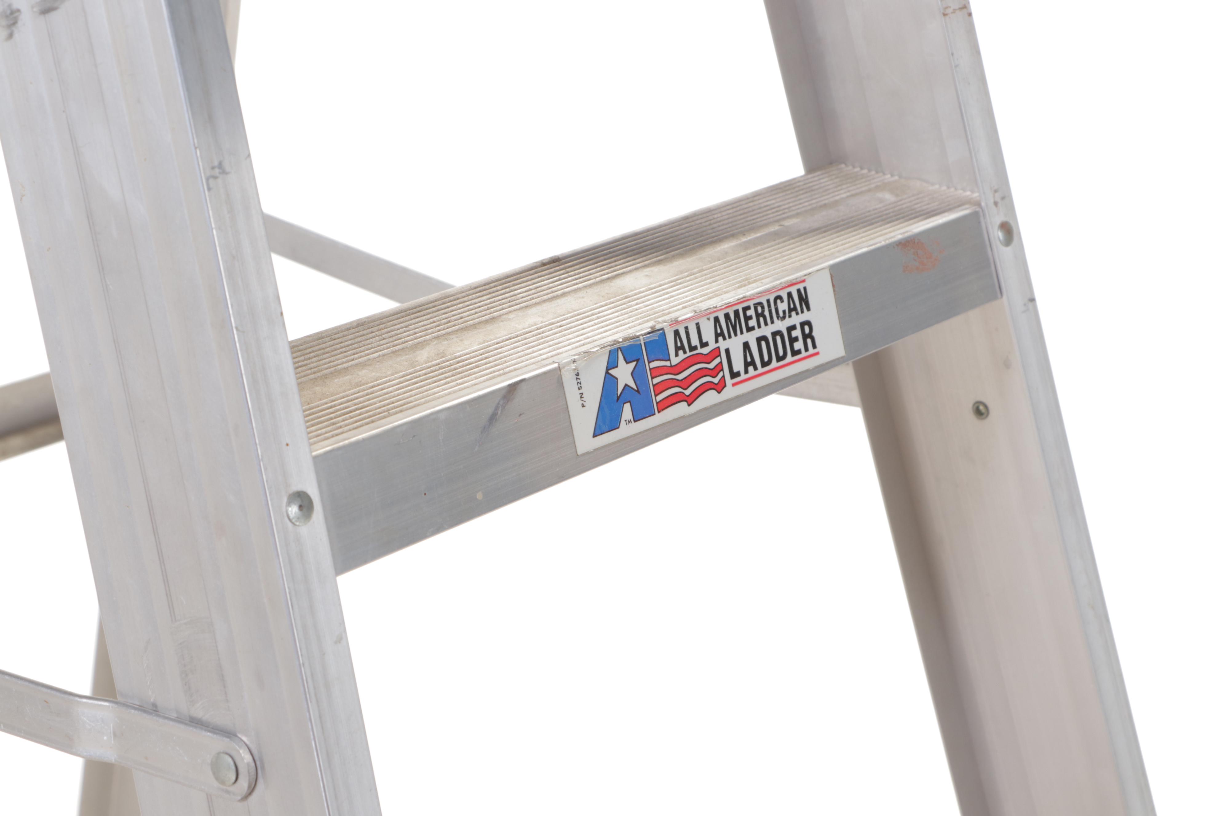 All-American Ladder 6' Aluminum Step Ladder With Cosco Step Stool