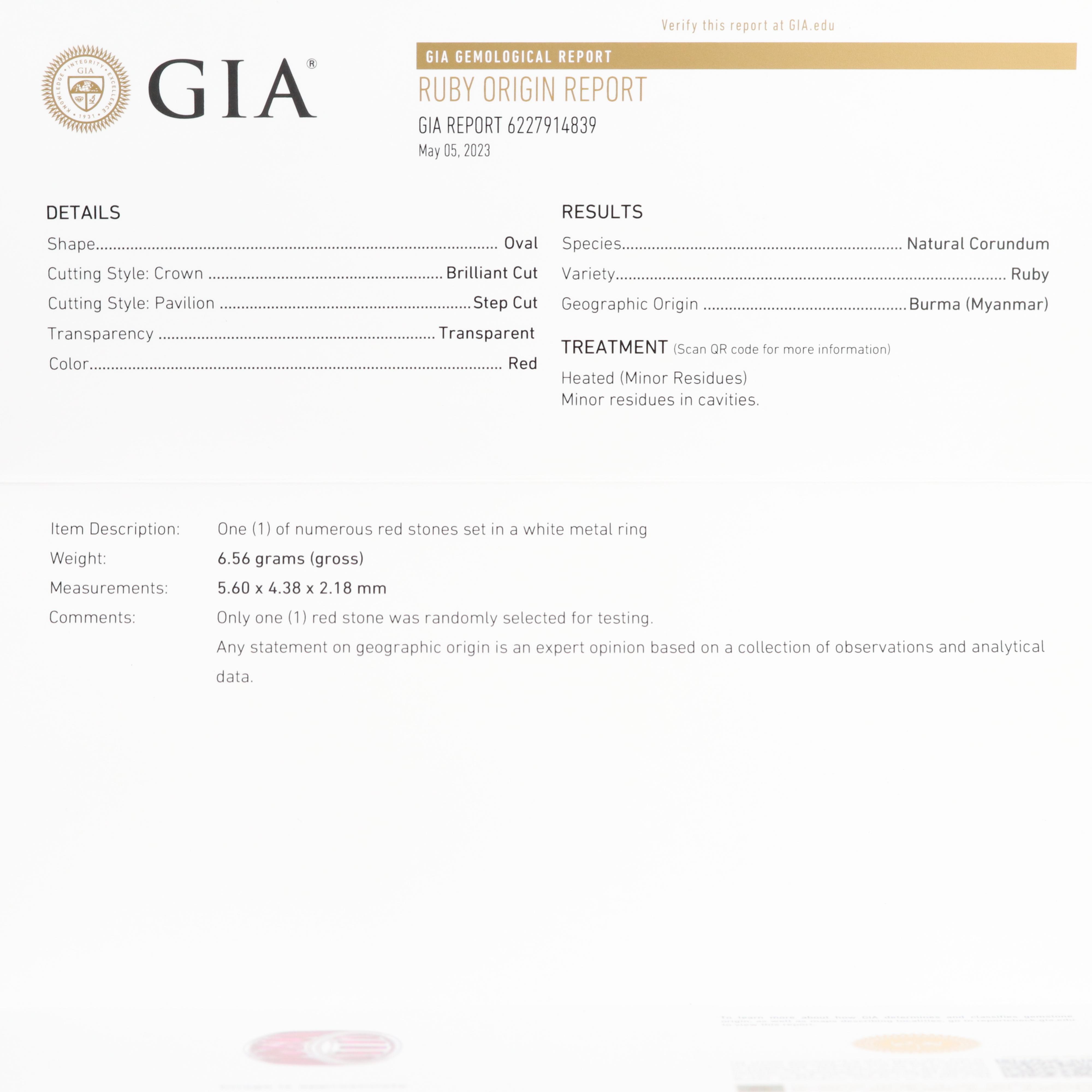 18K 7.89 CTW Burma Ruby Eternity Band with GIA Report