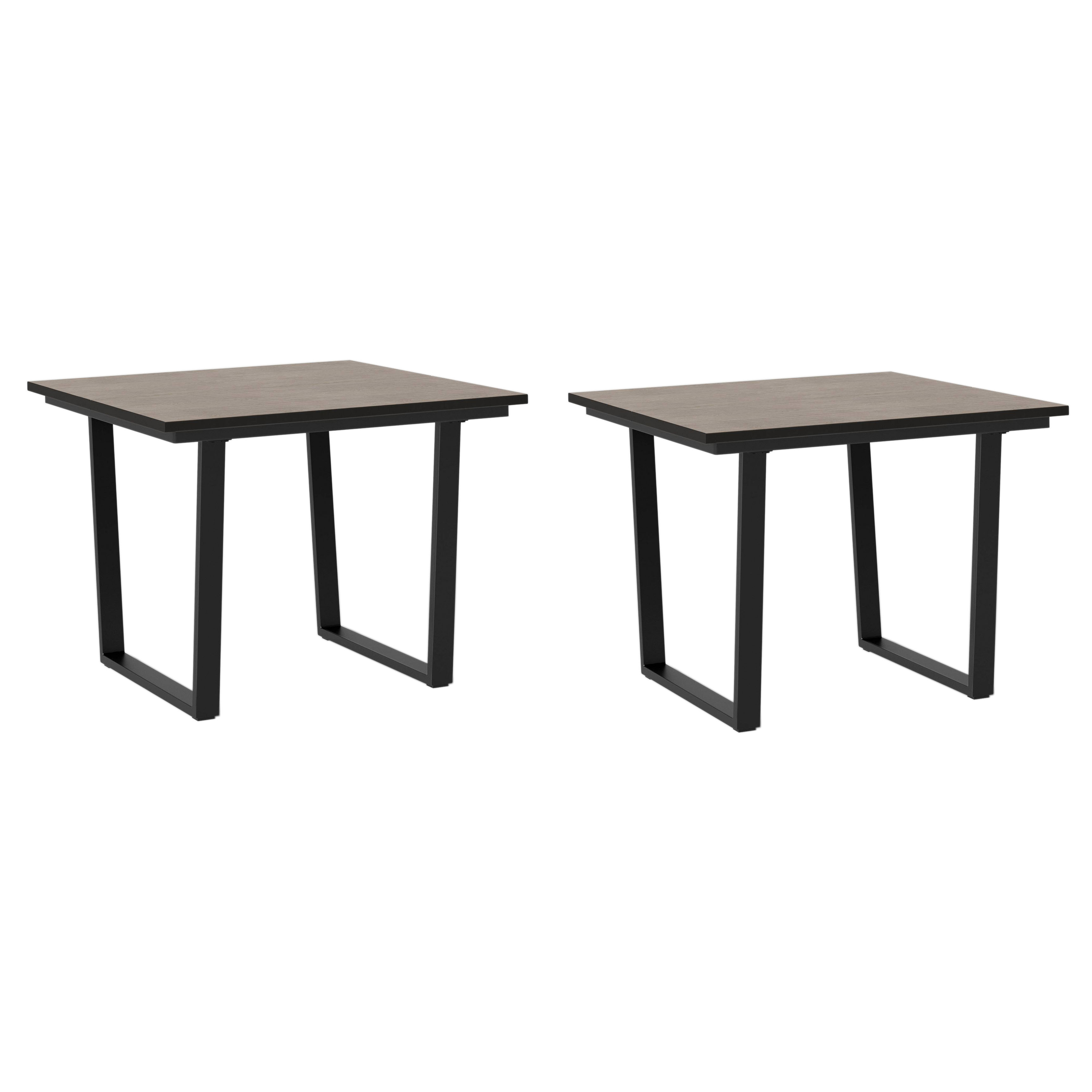 Pair of Project 62 Ariston Faux Wood and Galvanized Steel Patio Accent Tables