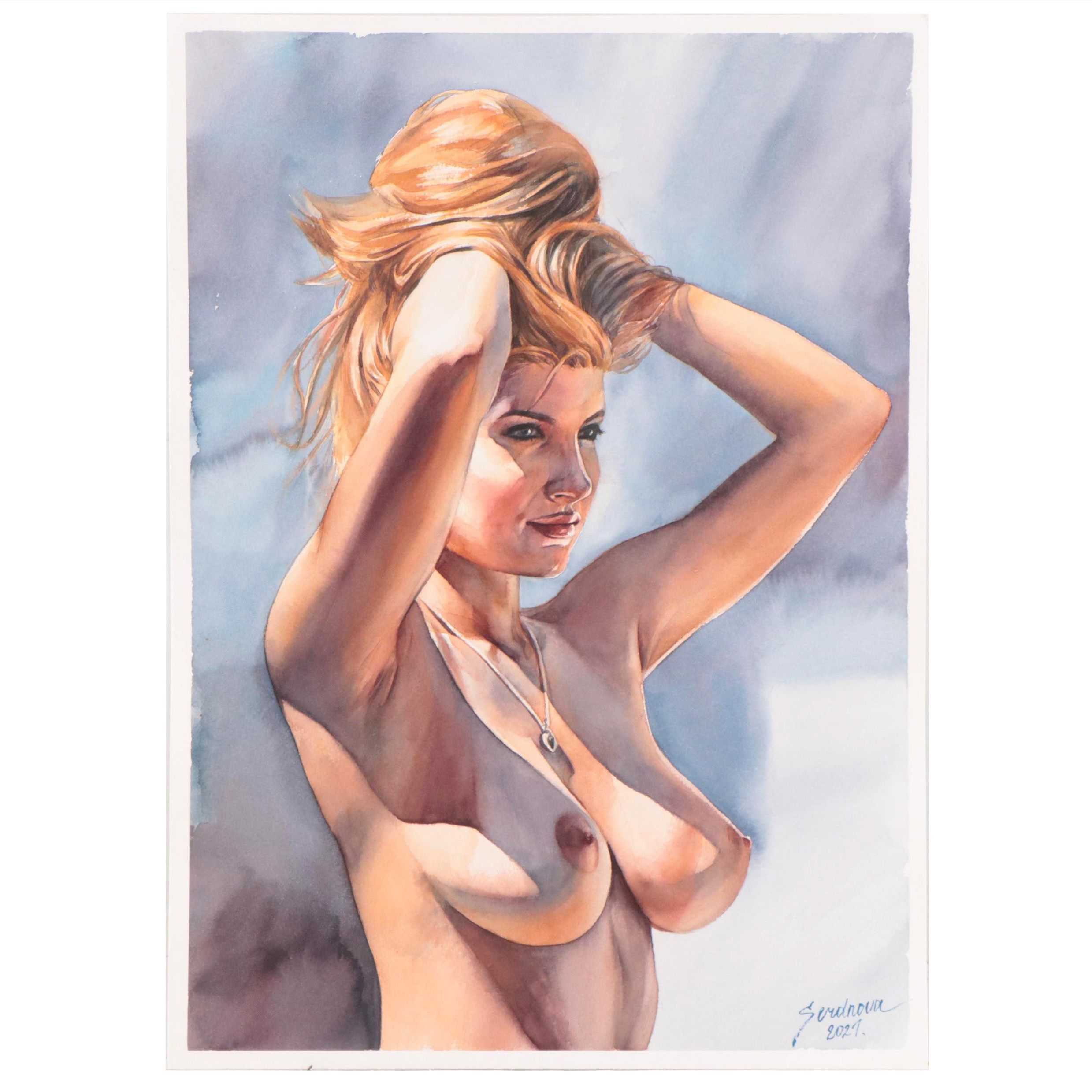 Anastasija Serdnova Figural Watercolor Painting, 2021