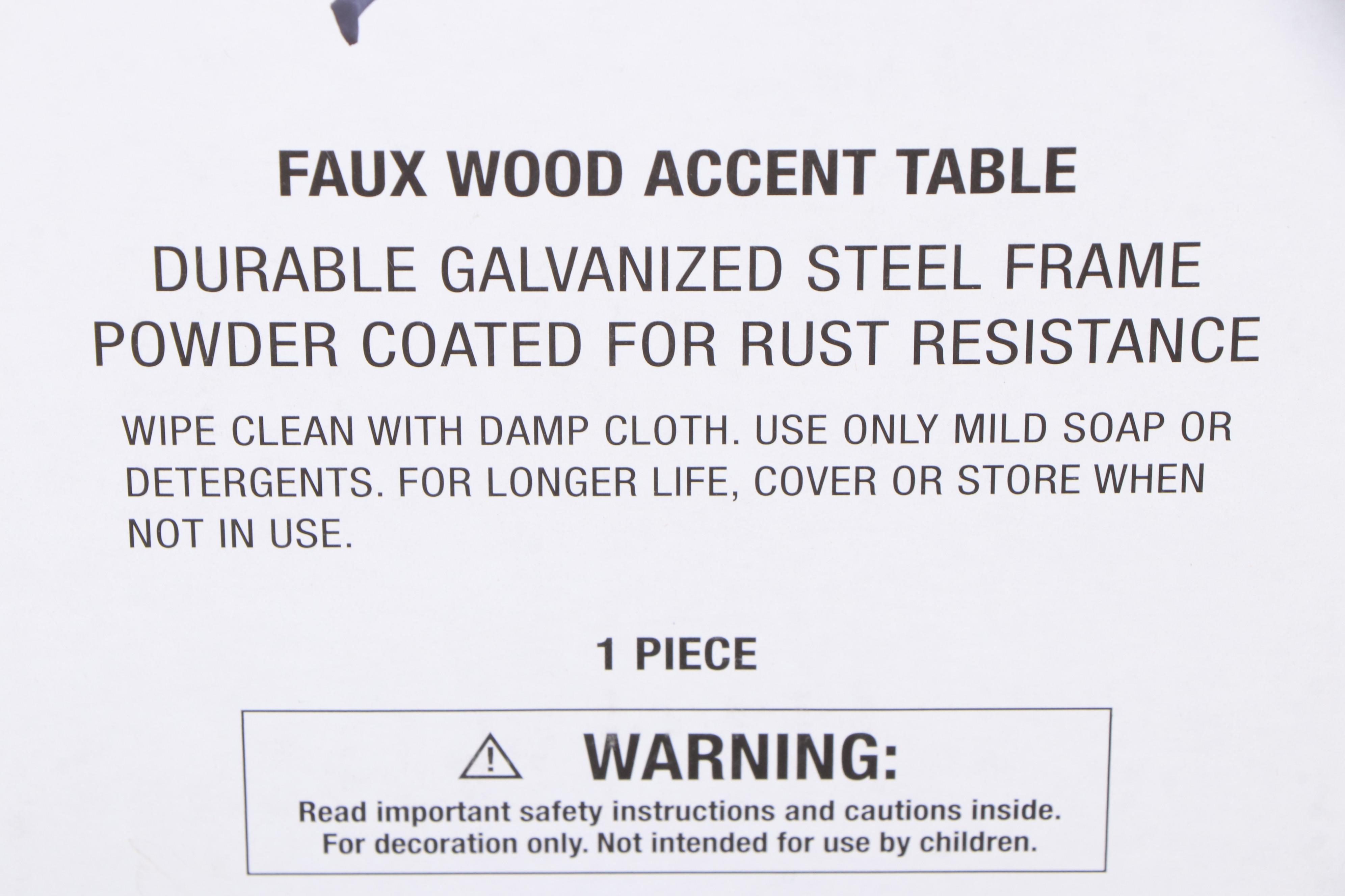 Pair of Project 62 Ariston Faux Wood and Galvanized Steel Patio Accent Tables