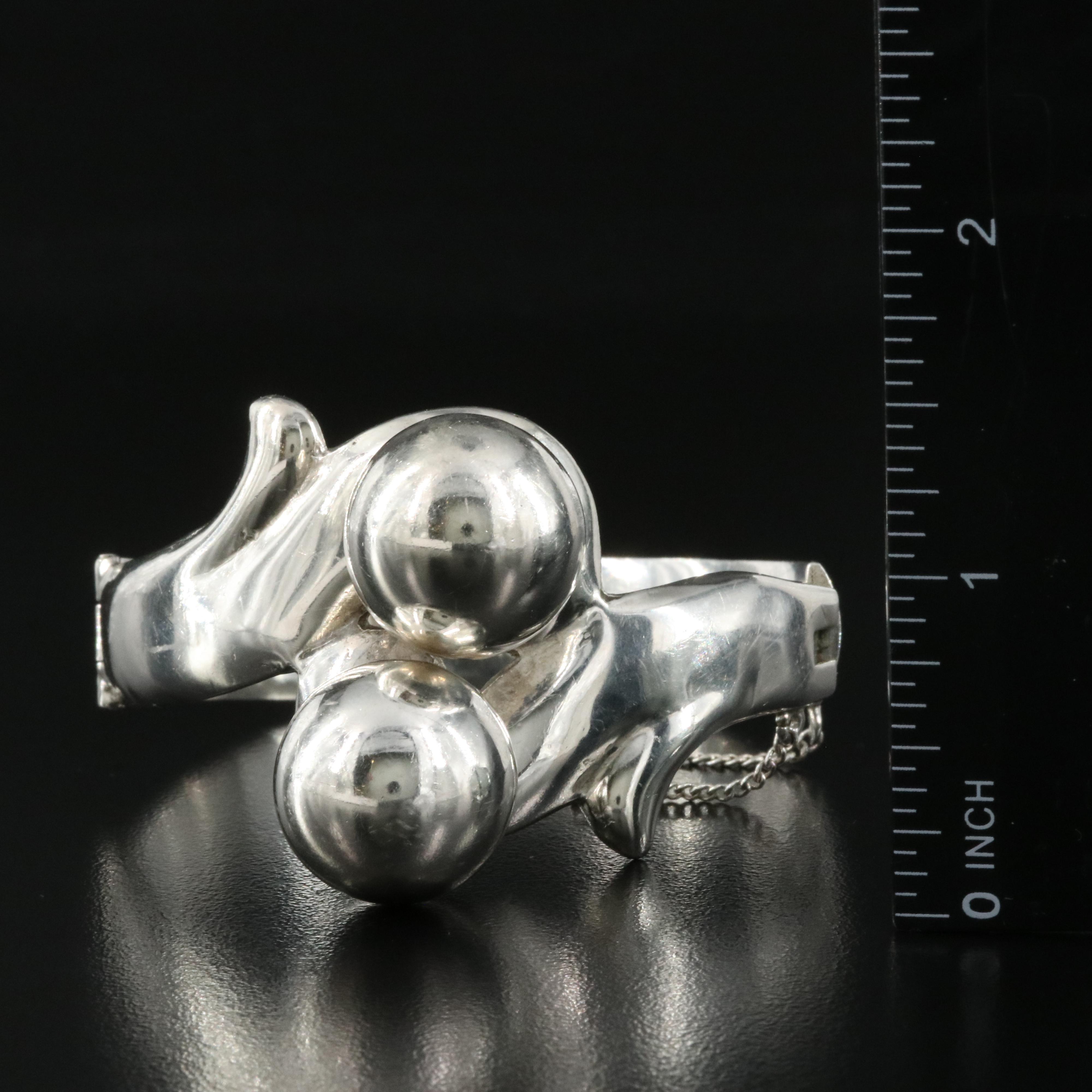 Mexican Gonzalo W Moreno Sterling Hinged Bracelet