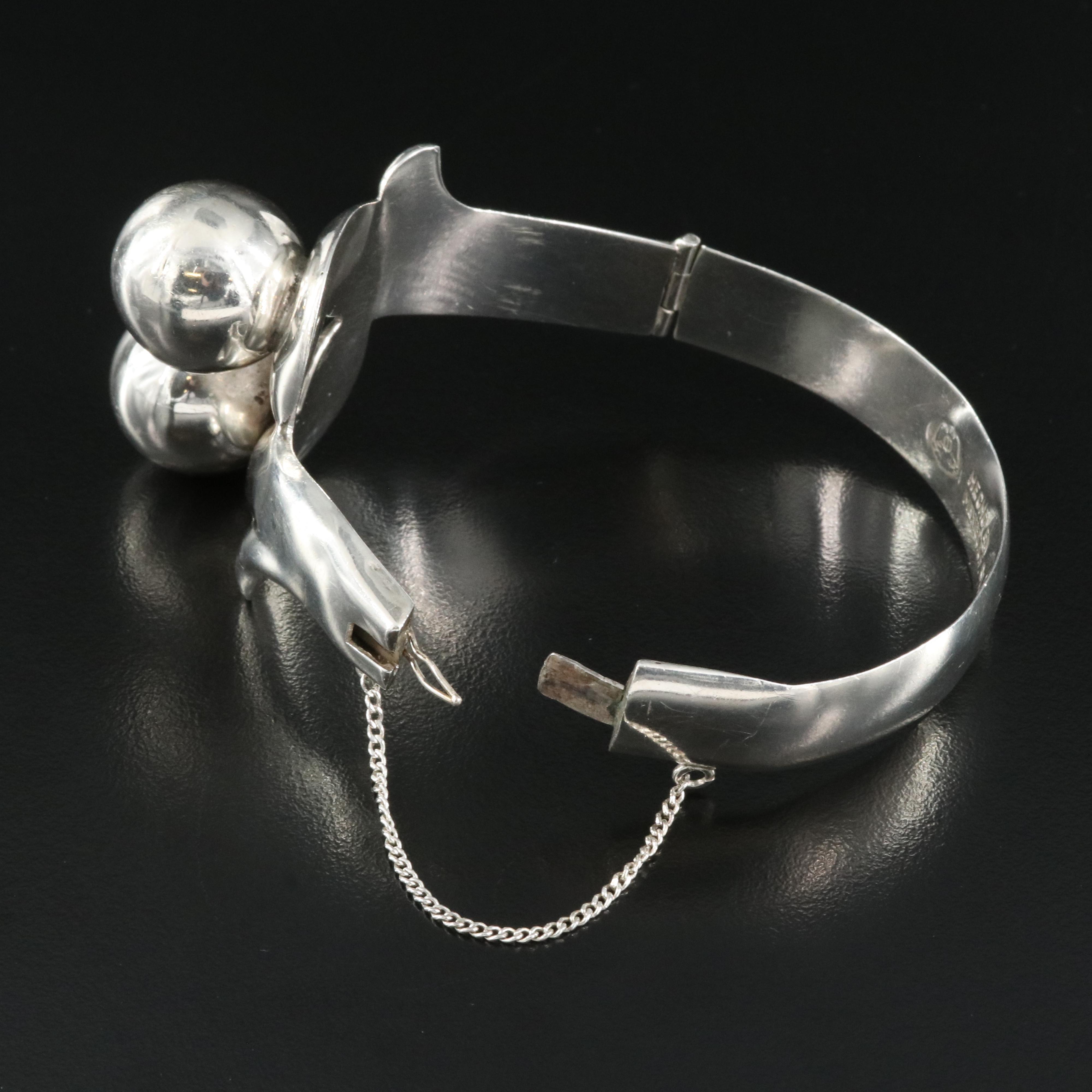 Mexican Gonzalo W Moreno Sterling Hinged Bracelet