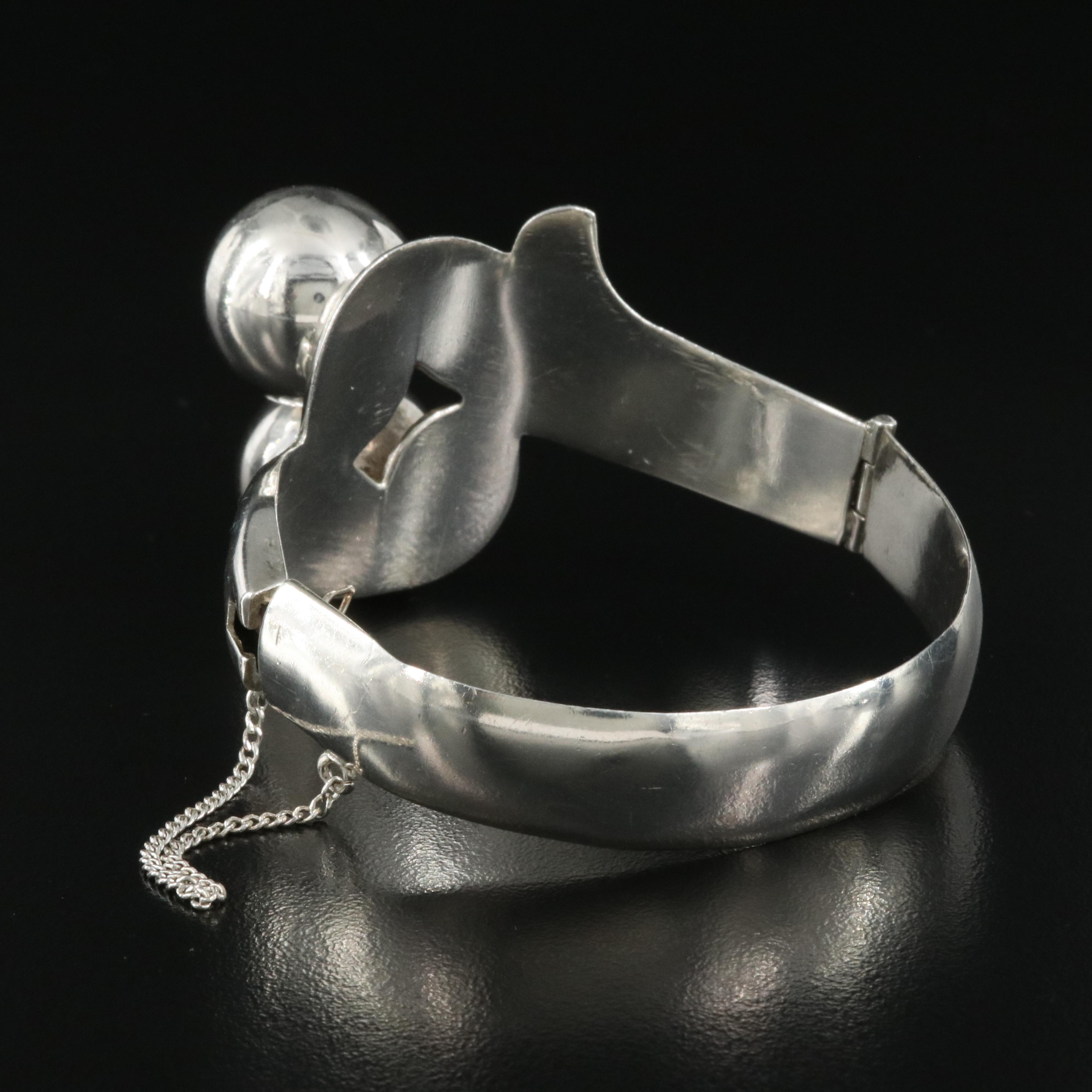 Mexican Gonzalo W Moreno Sterling Hinged Bracelet