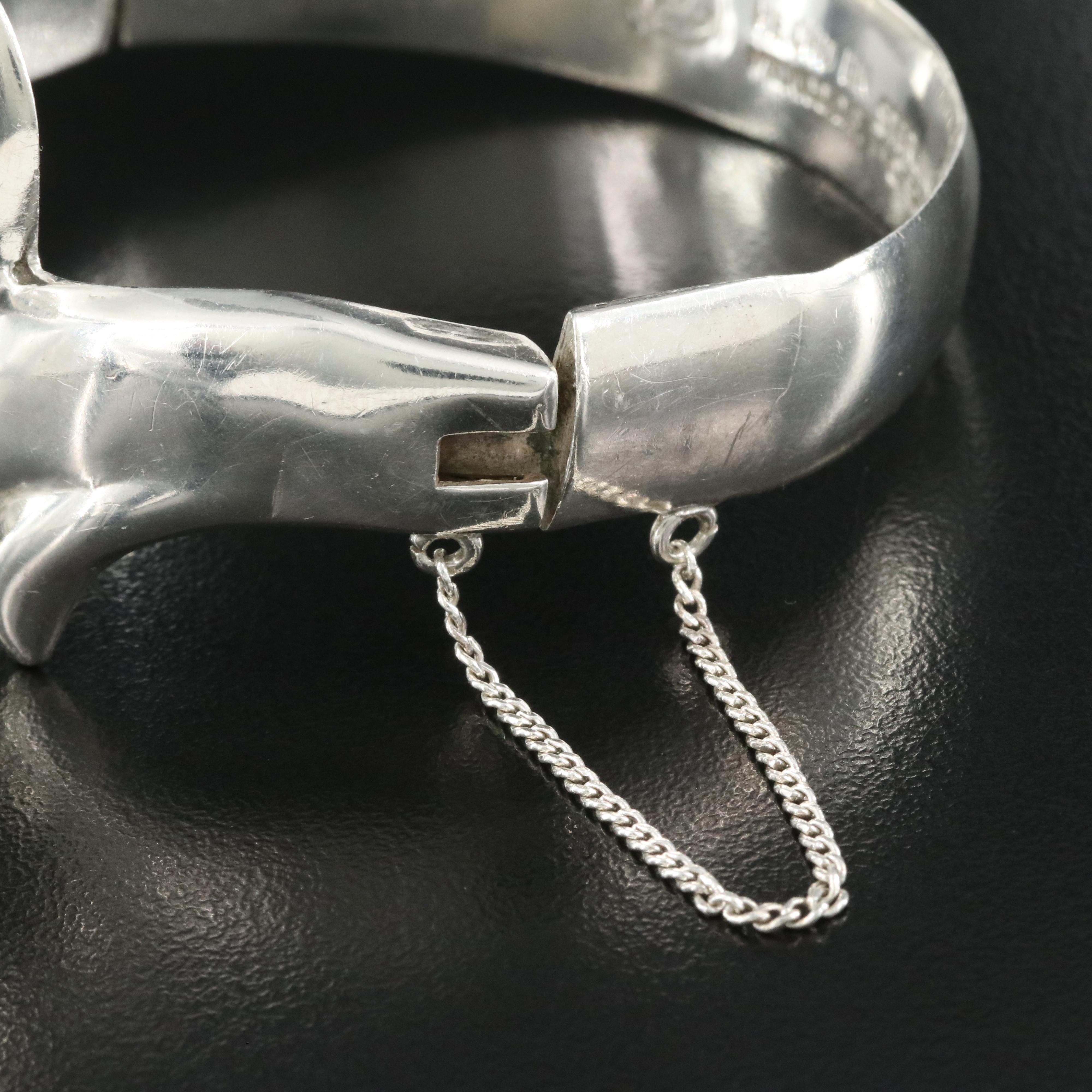 Mexican Gonzalo W Moreno Sterling Hinged Bracelet