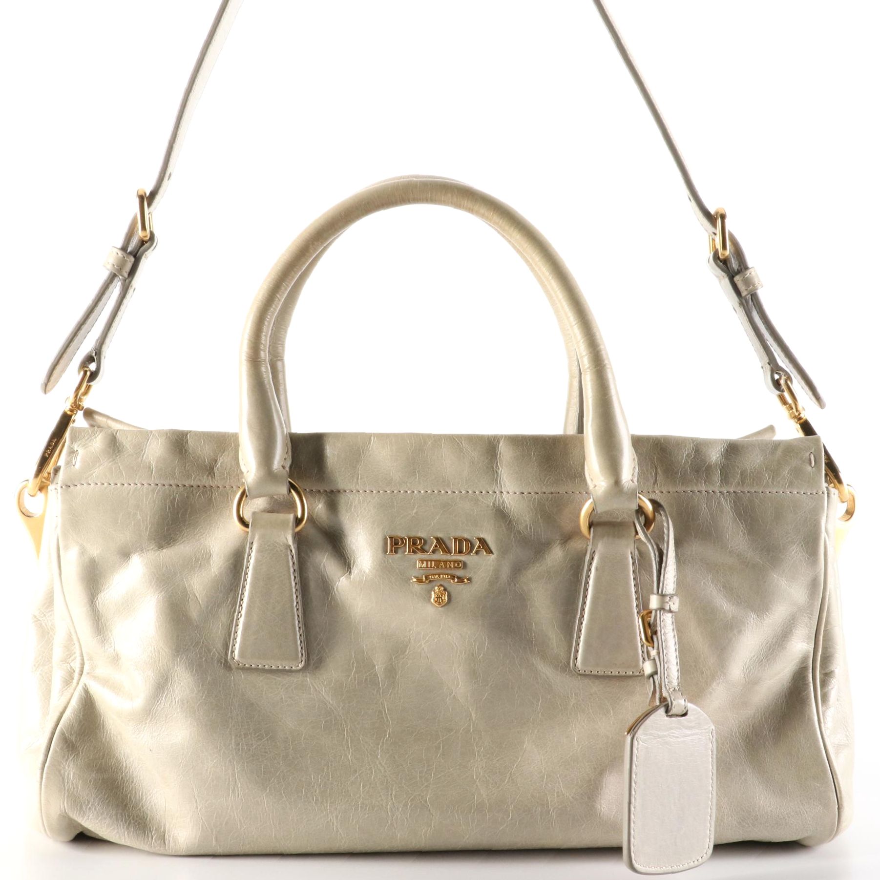 Prada Two-Way Handbag in Calfskin Leather