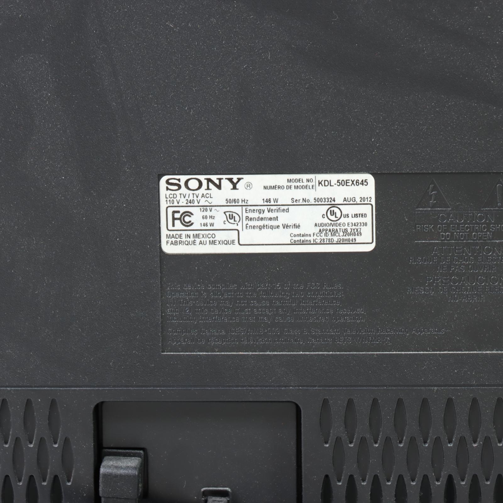 Sony BRAVIA 50" EX645 Ultra Slim 1080p LED Television, 2012