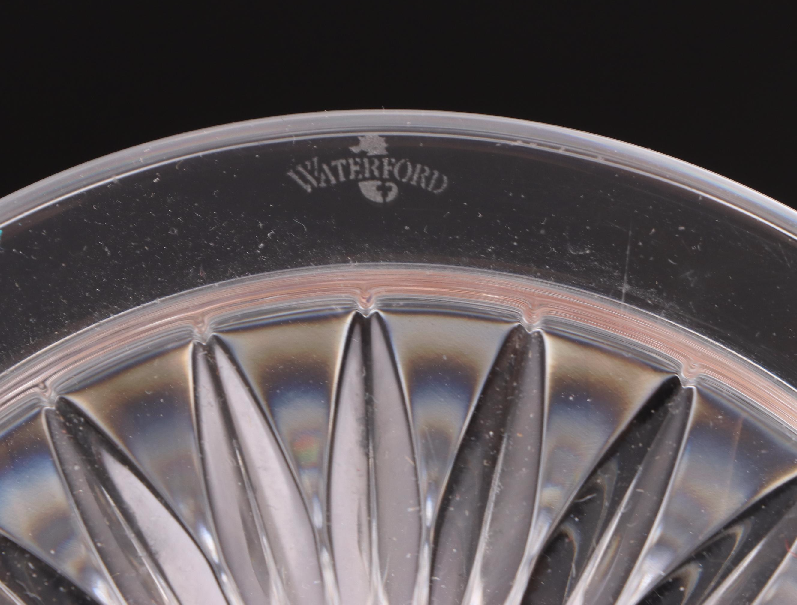 Waterford Crystal Footed Vase and Pair Candle Holders with Hurricanes