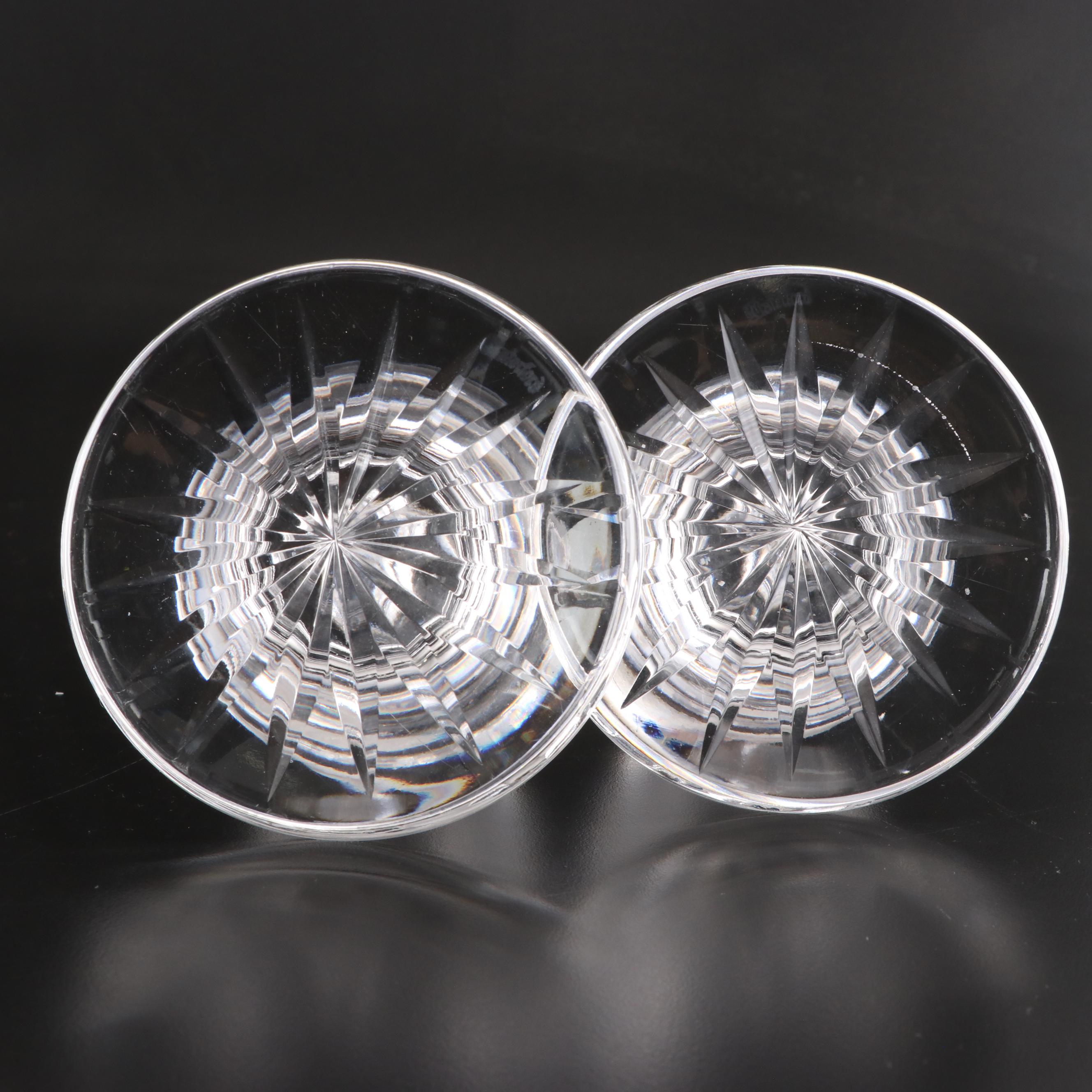 Waterford Crystal Footed Vase and Pair Candle Holders with Hurricanes