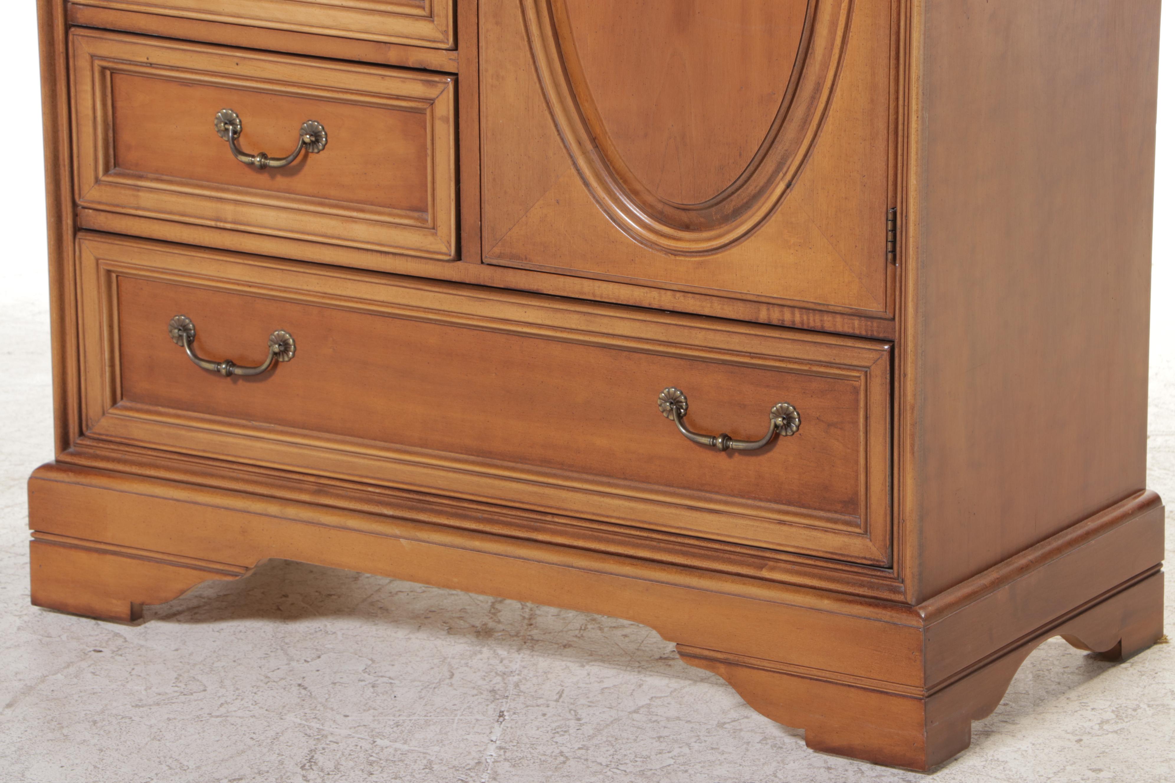 Lexington Furniture Empire Style Cherrywood and Maple Clothes Press