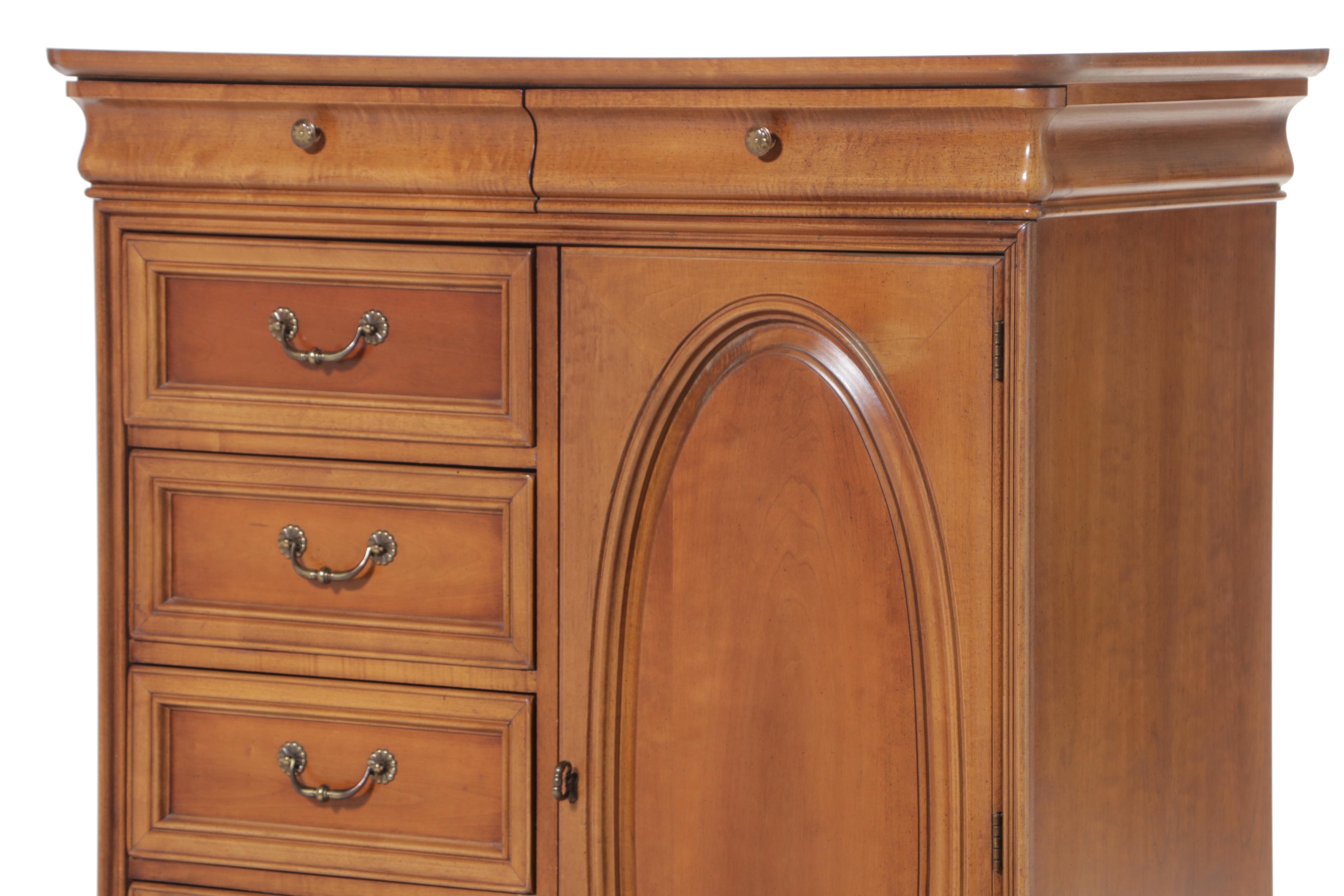 Lexington Furniture Empire Style Cherrywood and Maple Clothes Press