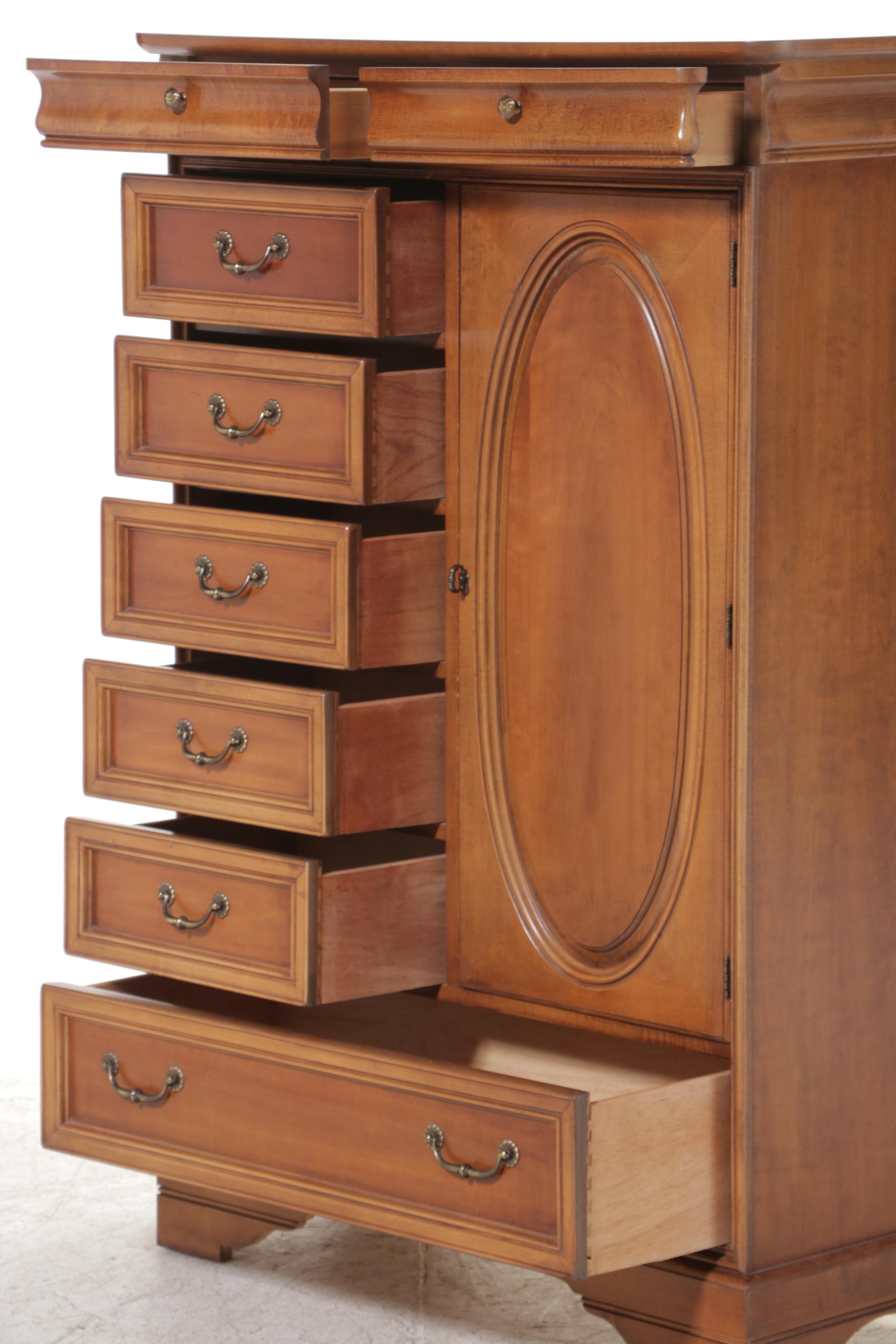 Lexington Furniture Empire Style Cherrywood and Maple Clothes Press