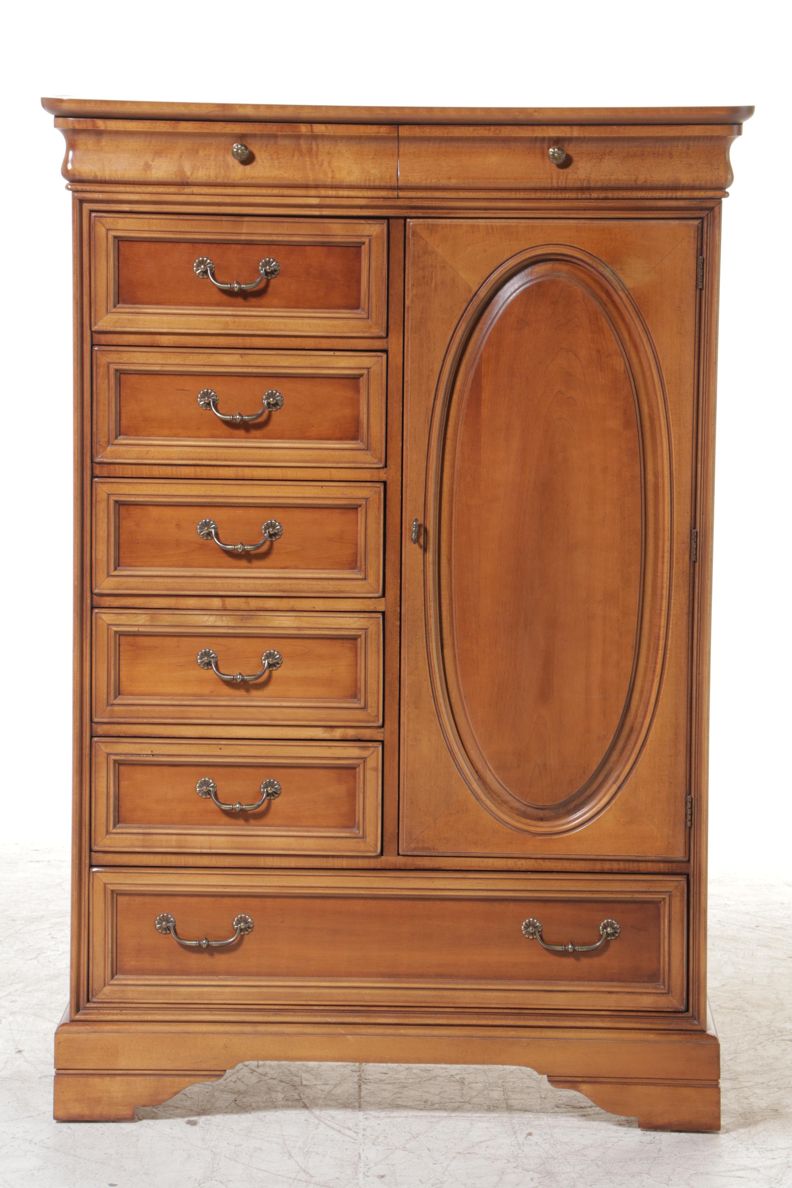 Lexington Furniture Empire Style Cherrywood and Maple Clothes Press