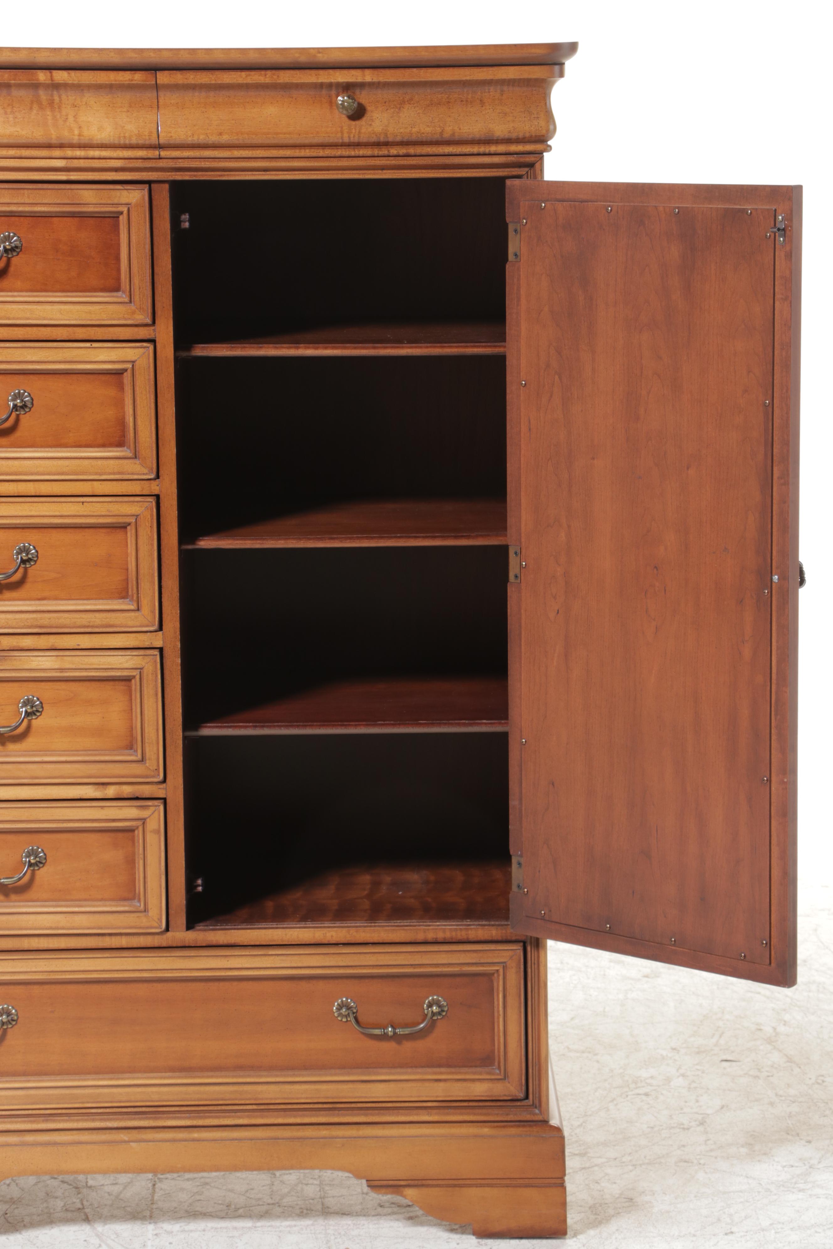 Lexington Furniture Empire Style Cherrywood and Maple Clothes Press