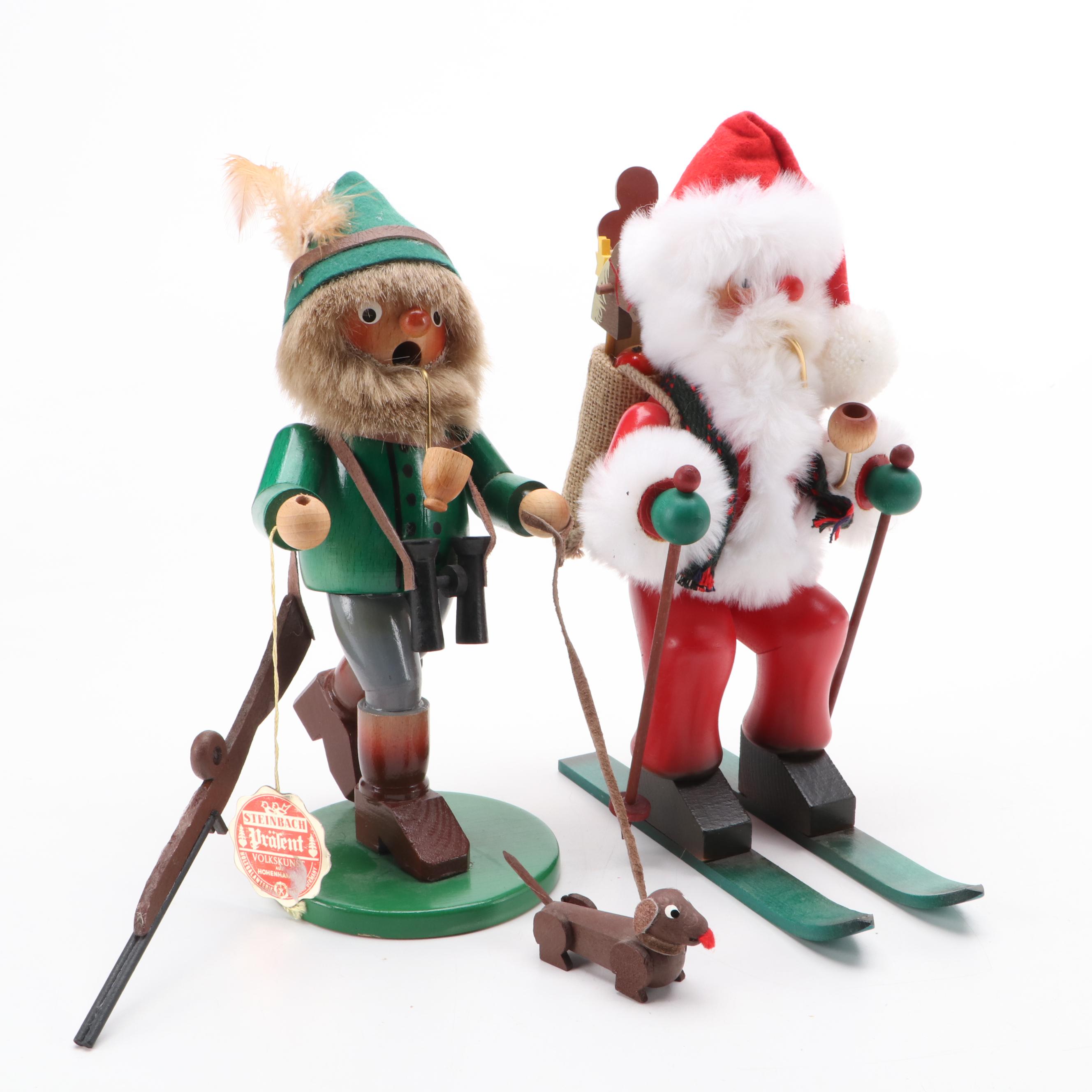 Steinbach and Other German Hand-Crafted Wooden Incense Smoker Figures