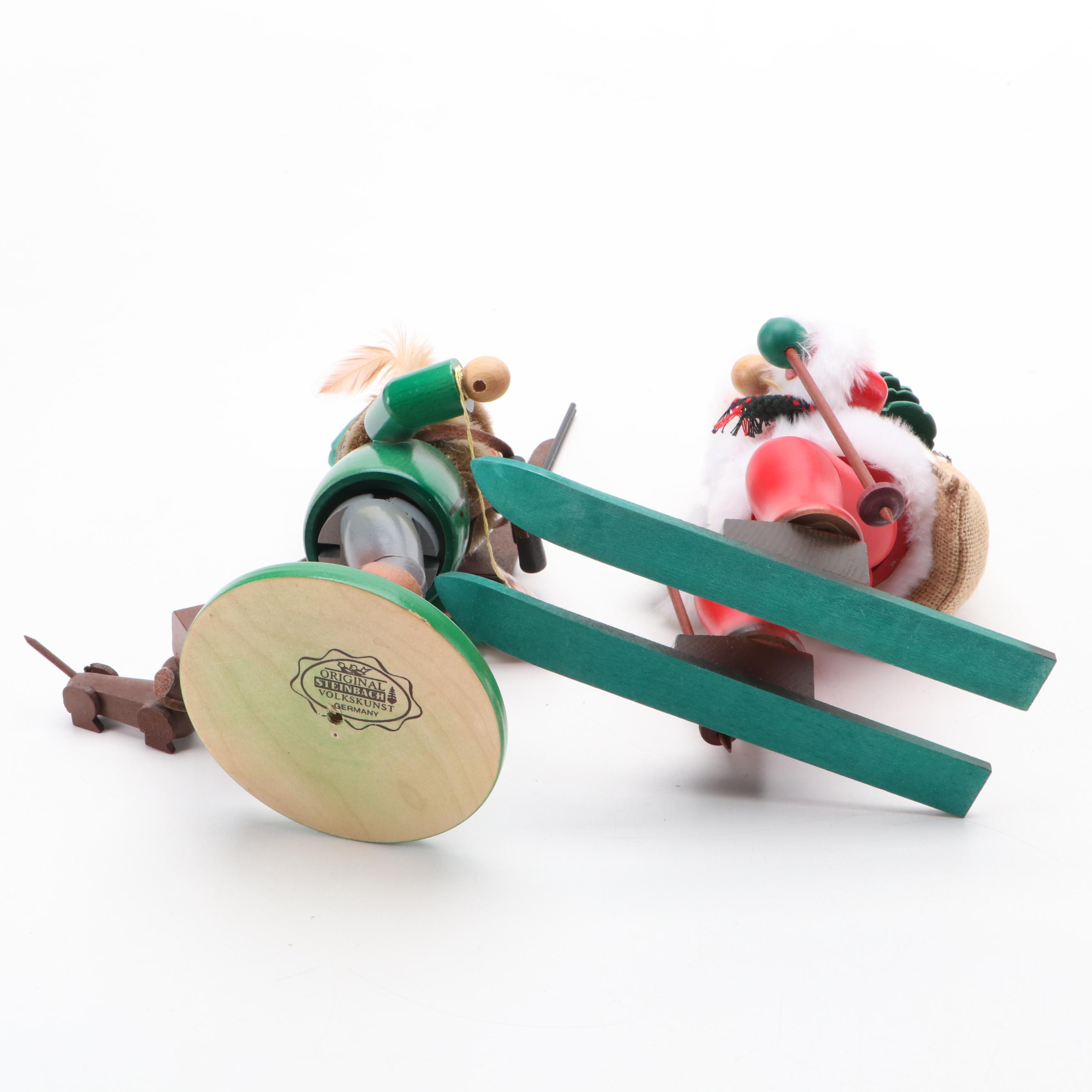 Steinbach and Other German Hand-Crafted Wooden Incense Smoker Figures