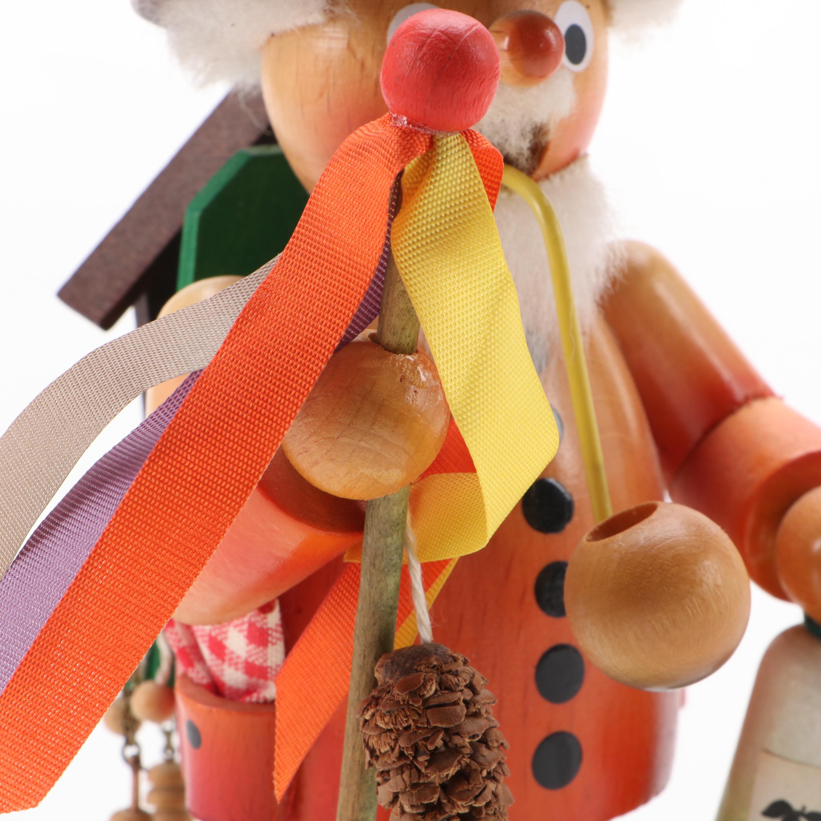 Steinbach and Other German Hand-Crafted Wooden Incense Smoker Figures