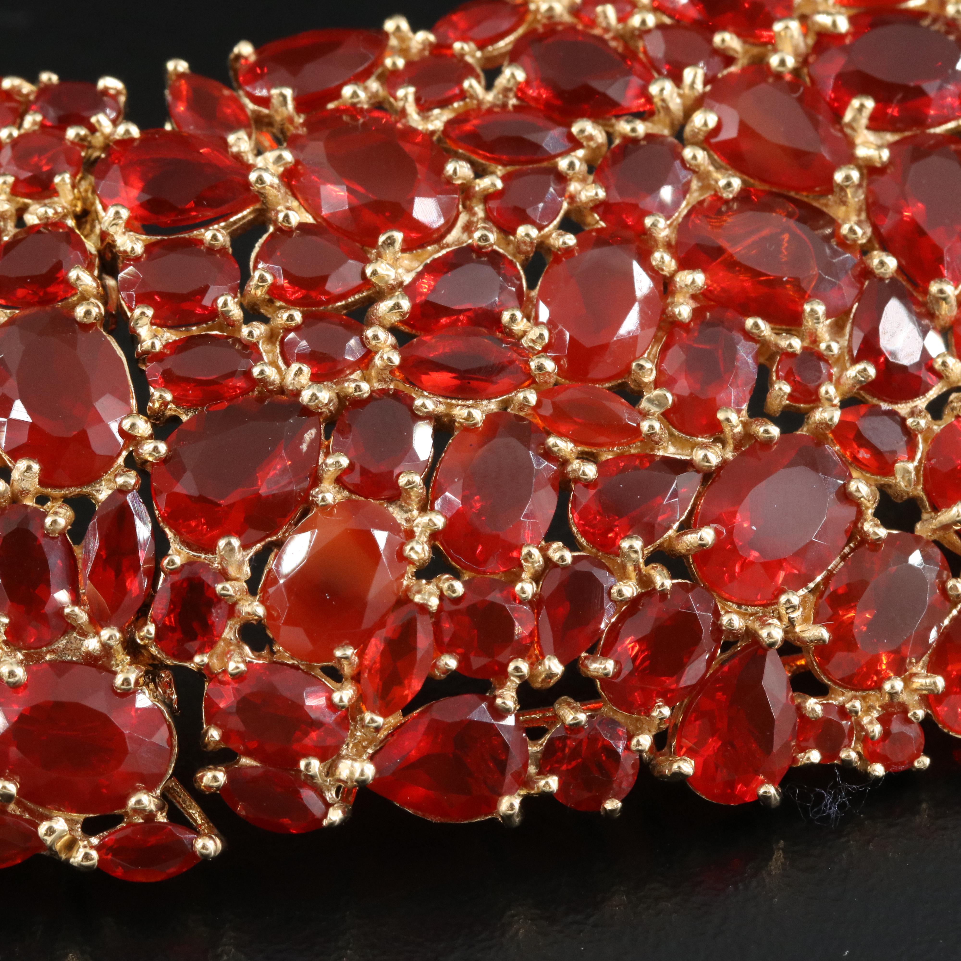 18K Fire Opal Bib Necklace