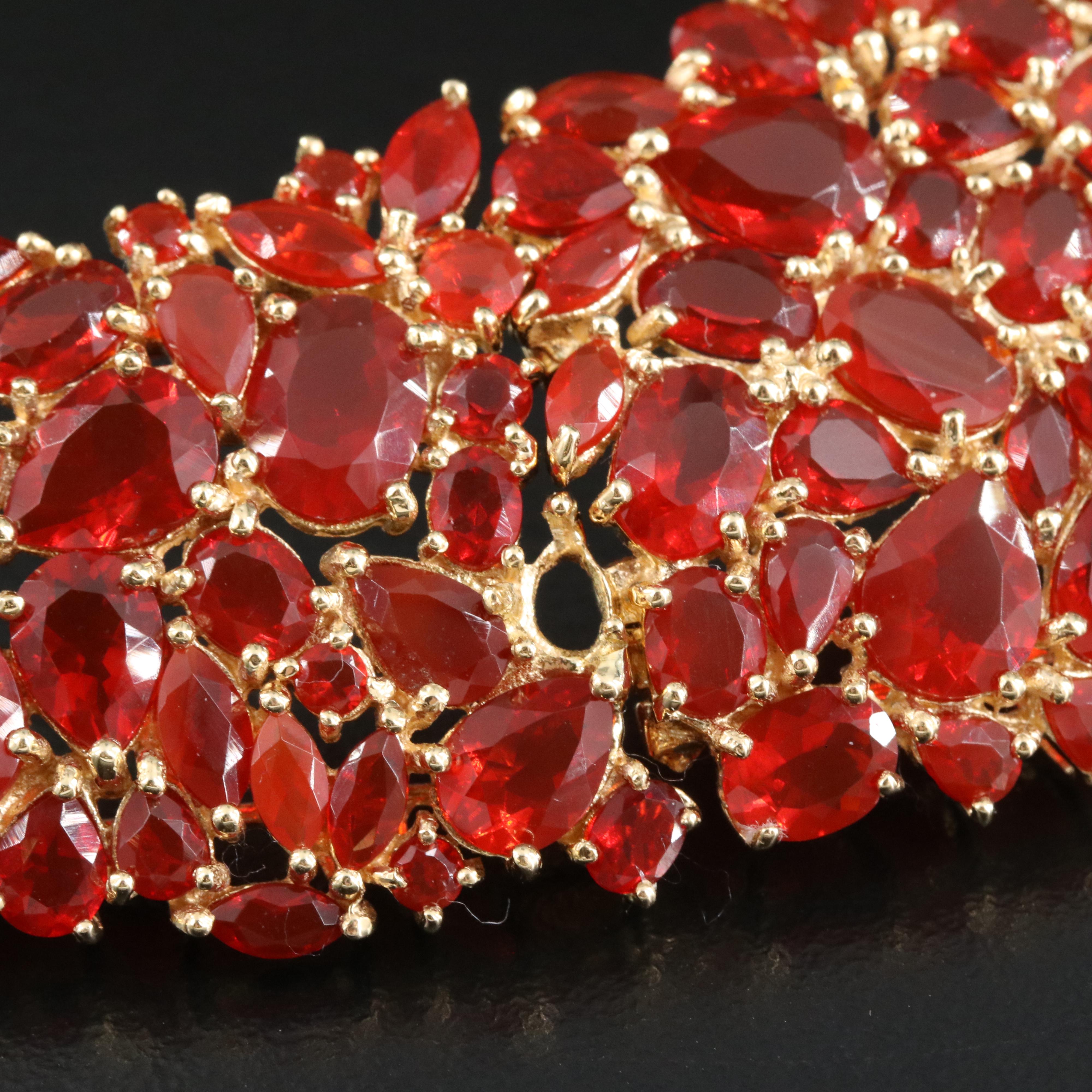 18K Fire Opal Bib Necklace