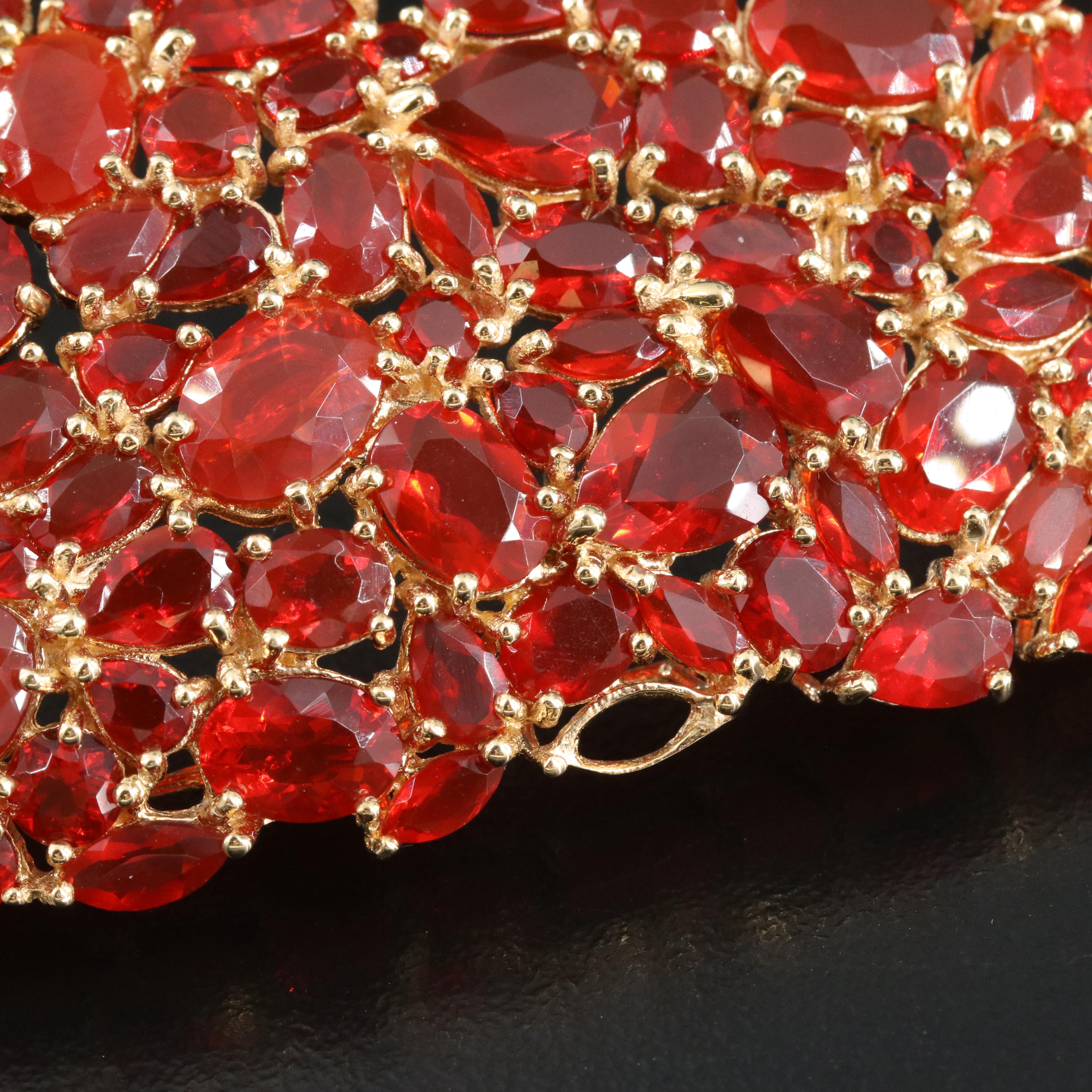 18K Fire Opal Bib Necklace