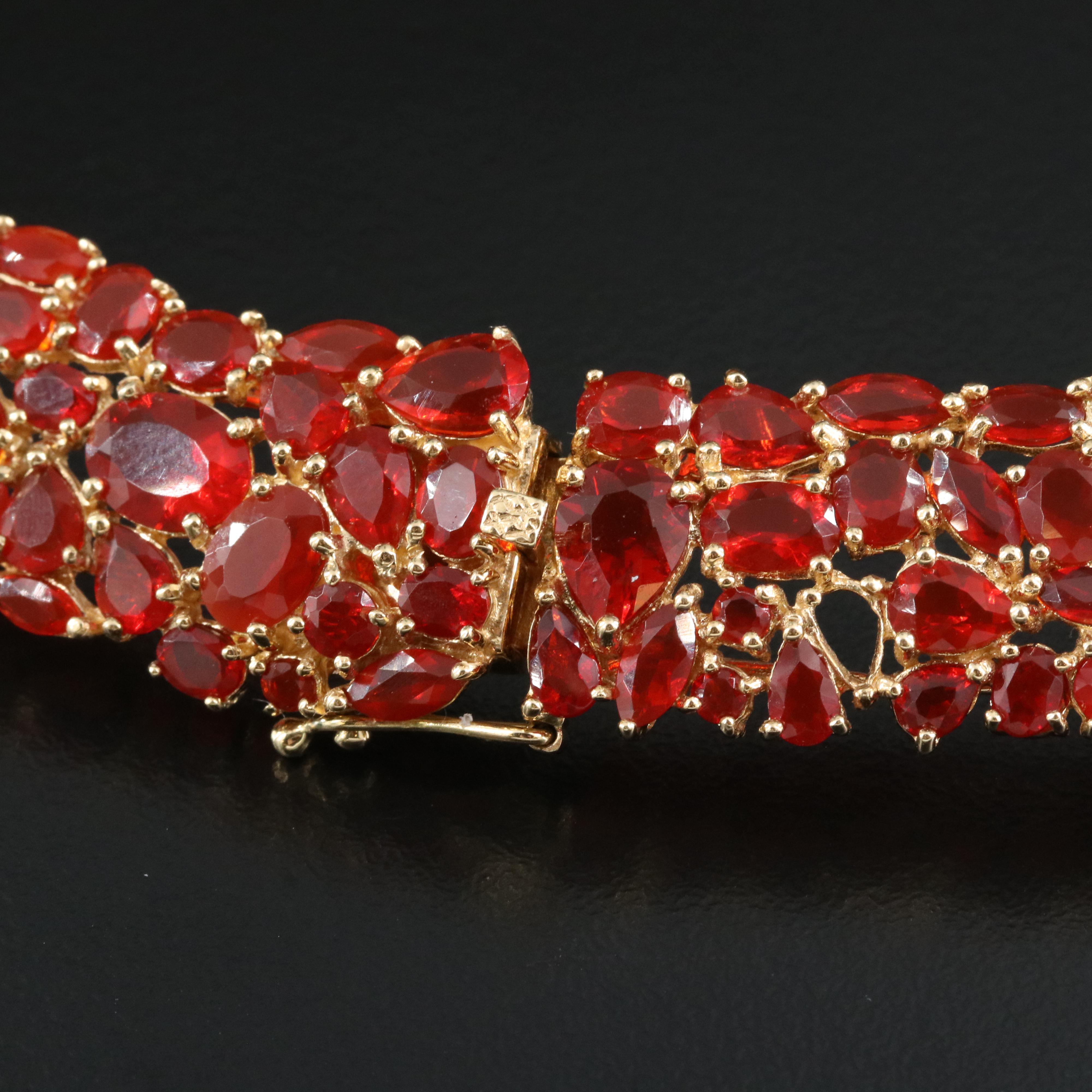 18K Fire Opal Bib Necklace