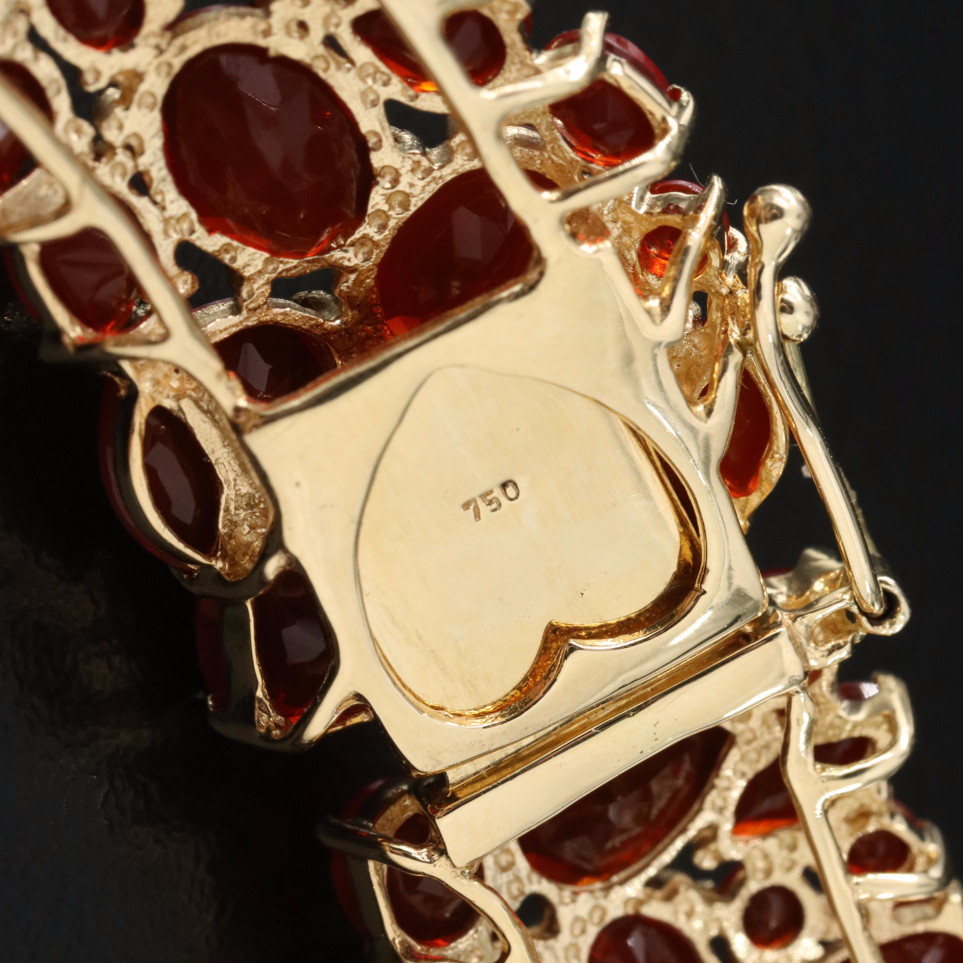 18K Fire Opal Bib Necklace