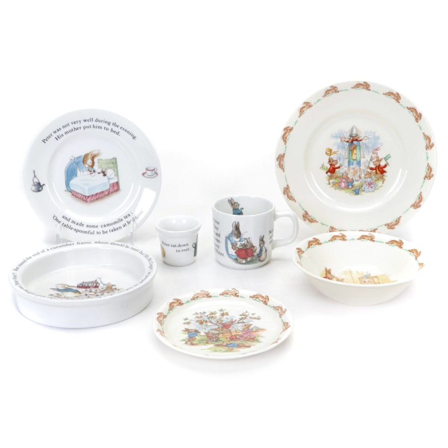 Royal Doulton "Bunnykins" and Wedgwood "Peter Rabbit" Children's Dishes