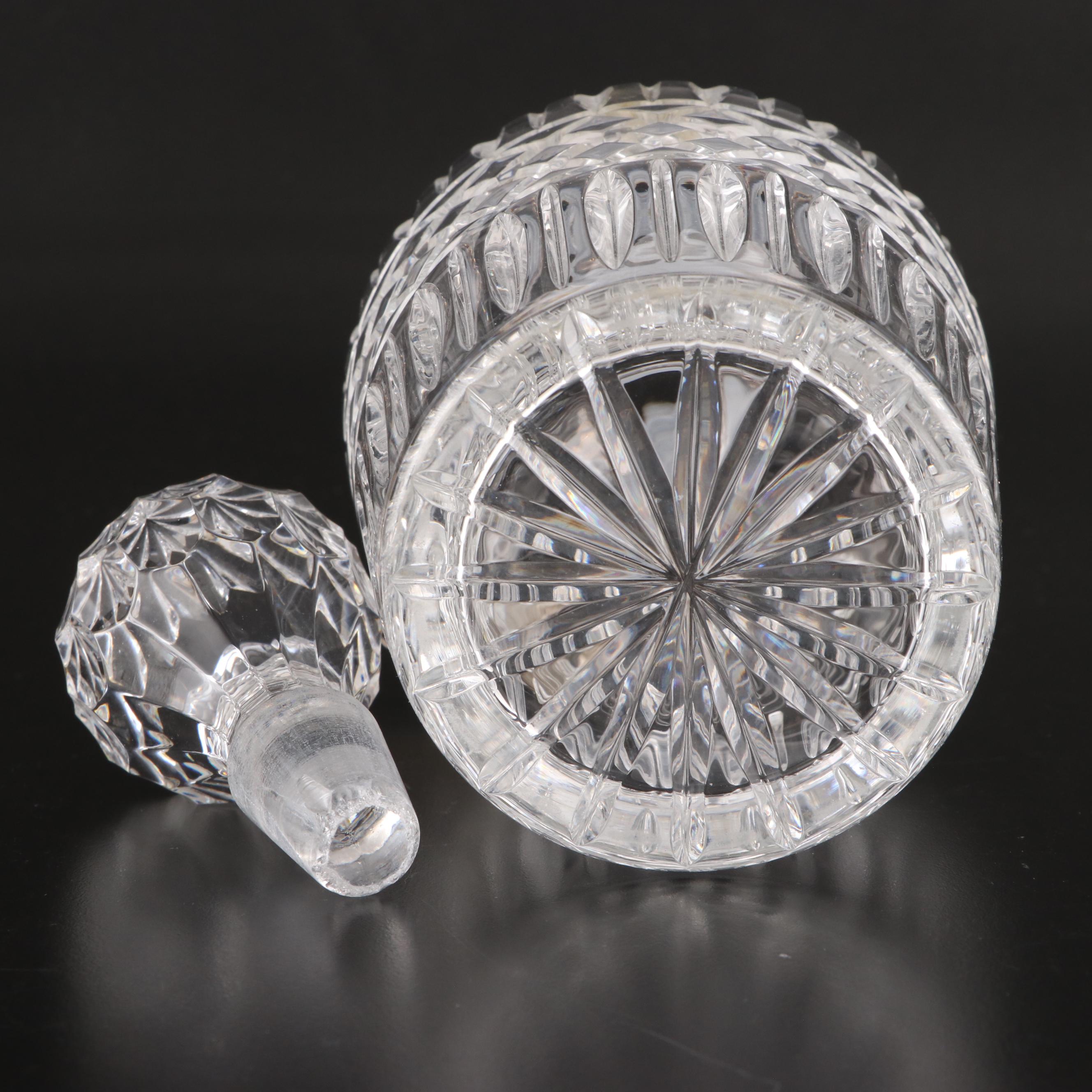 Crystal Liquor Decanters with Sterling Silver Labels