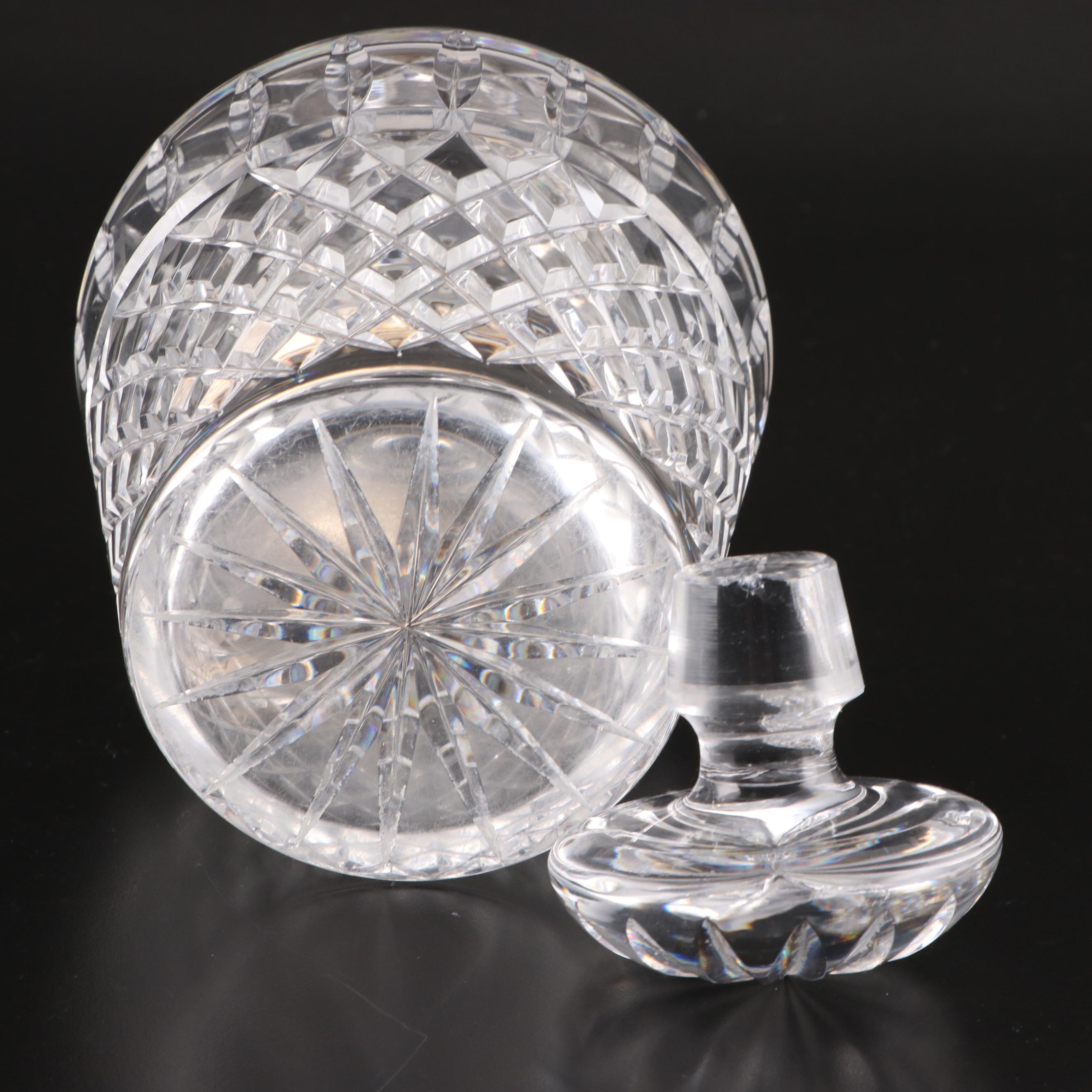 Crystal Liquor Decanters with Sterling Silver Labels