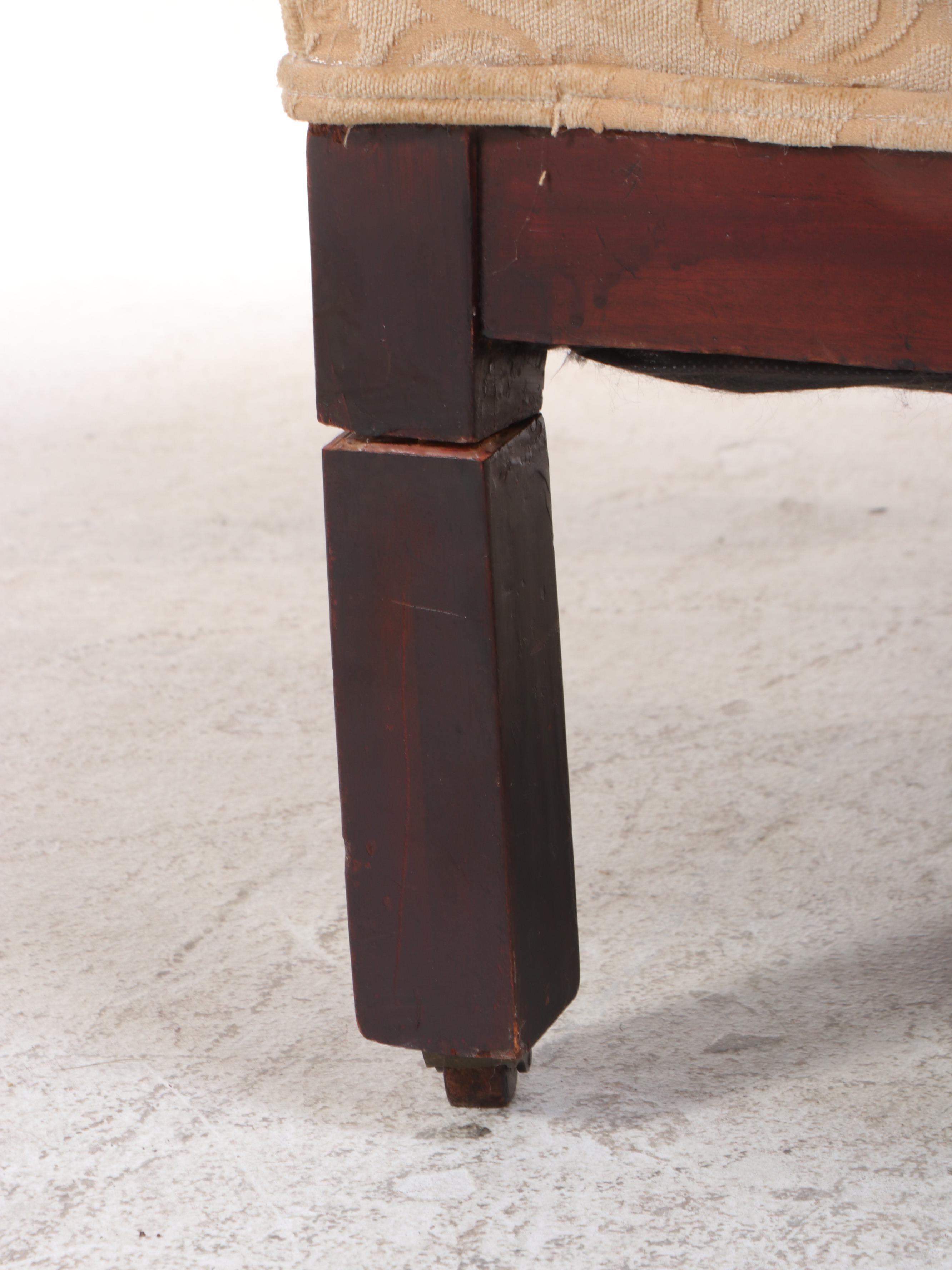 Renaissance Revival Carved Walnut and Custom-Upholstered Sofa