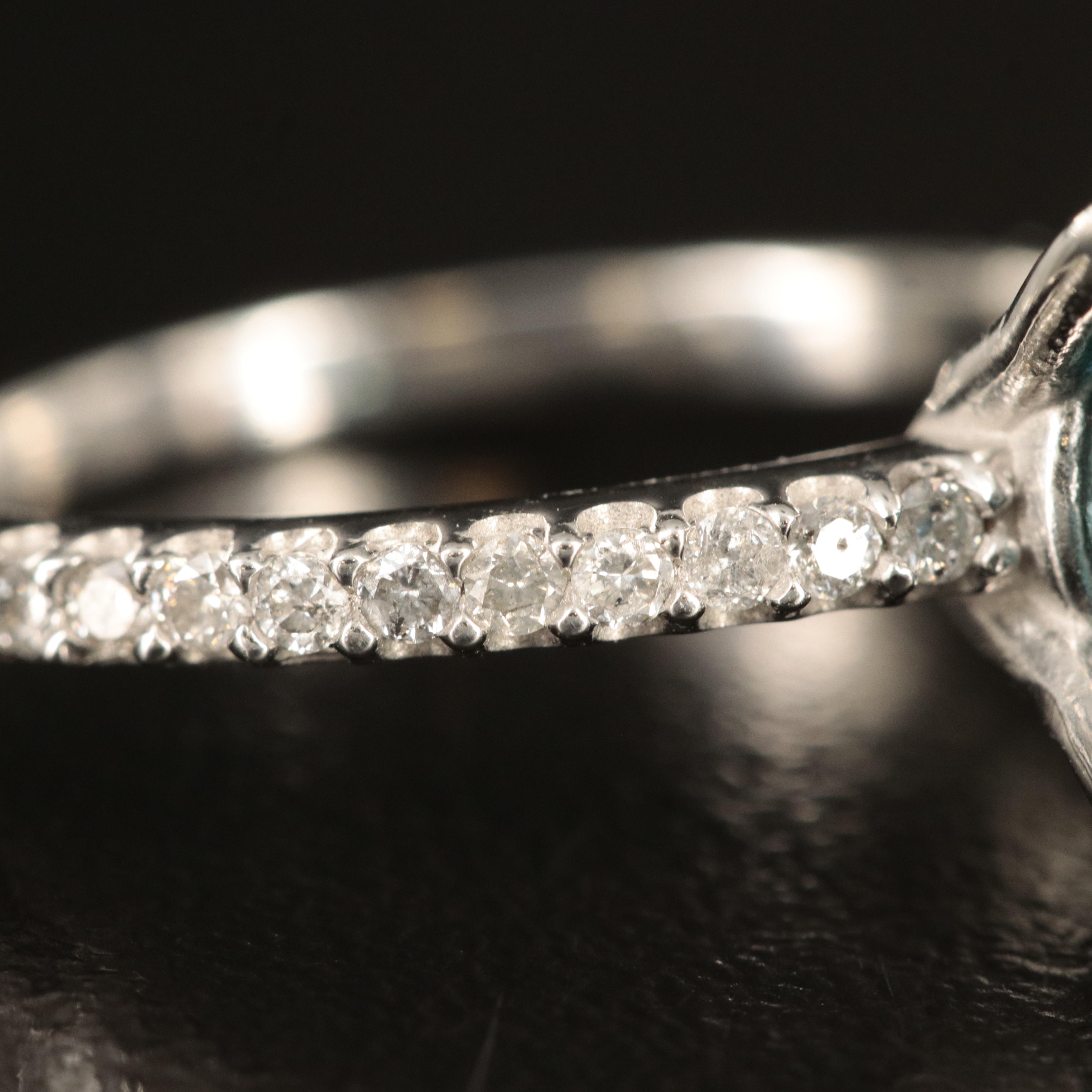 14K 4.73 CTW Diamond Ring with Fancy Dark Blue Center