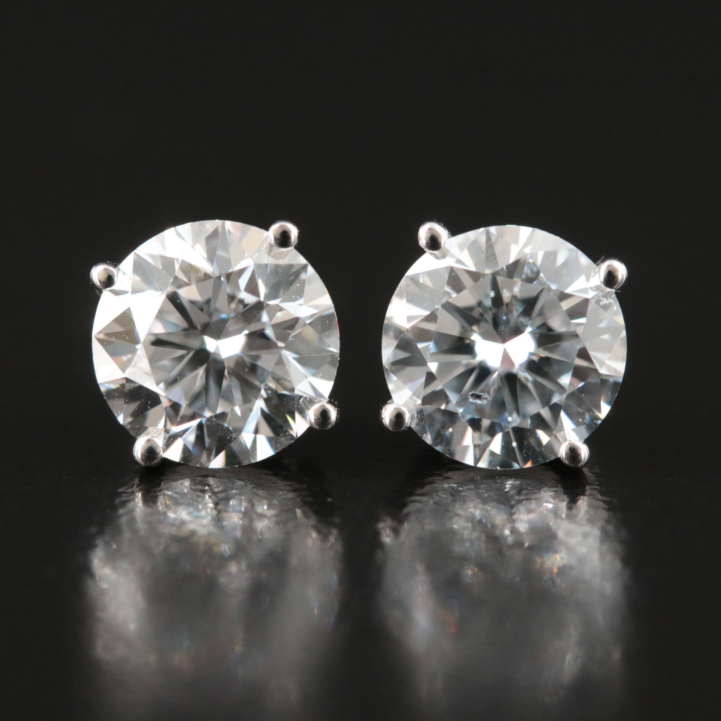 14K 2.56 CTW Lab Grown Diamond Stud Earrings