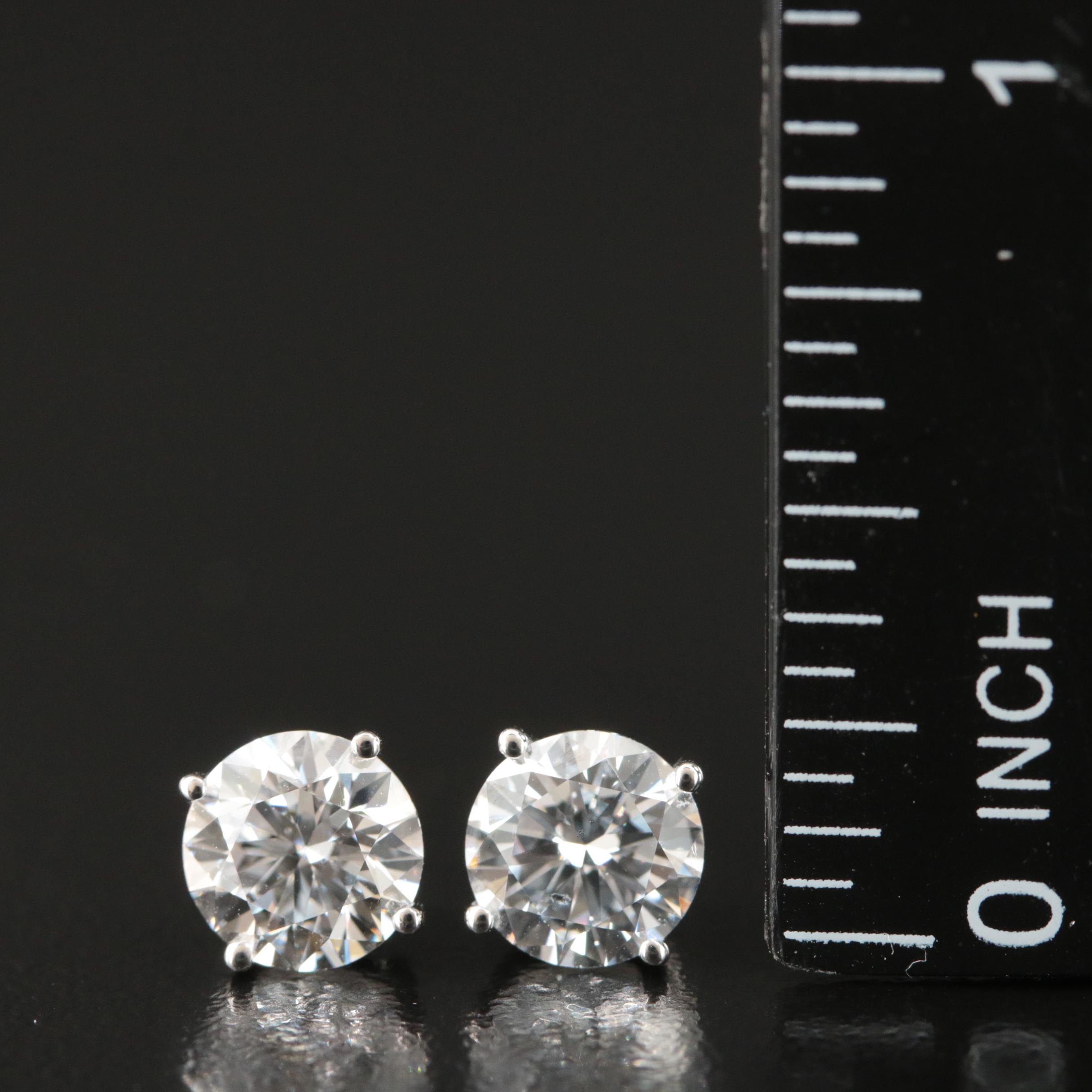 14K 2.56 CTW Lab Grown Diamond Stud Earrings