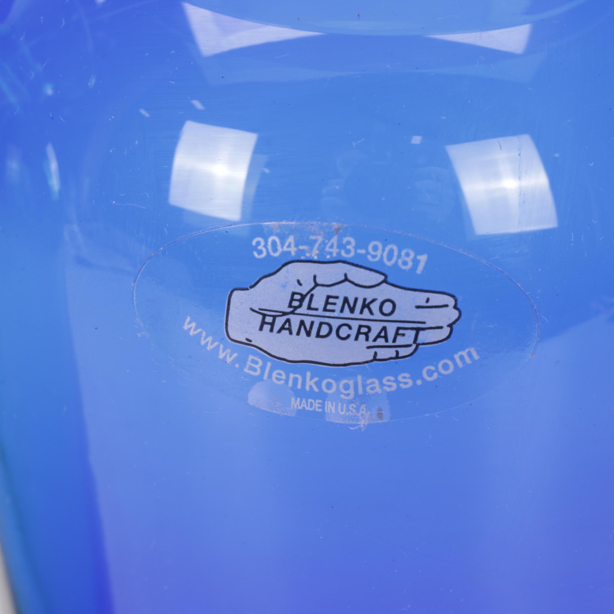 Six Blown Glass Blenko Vases