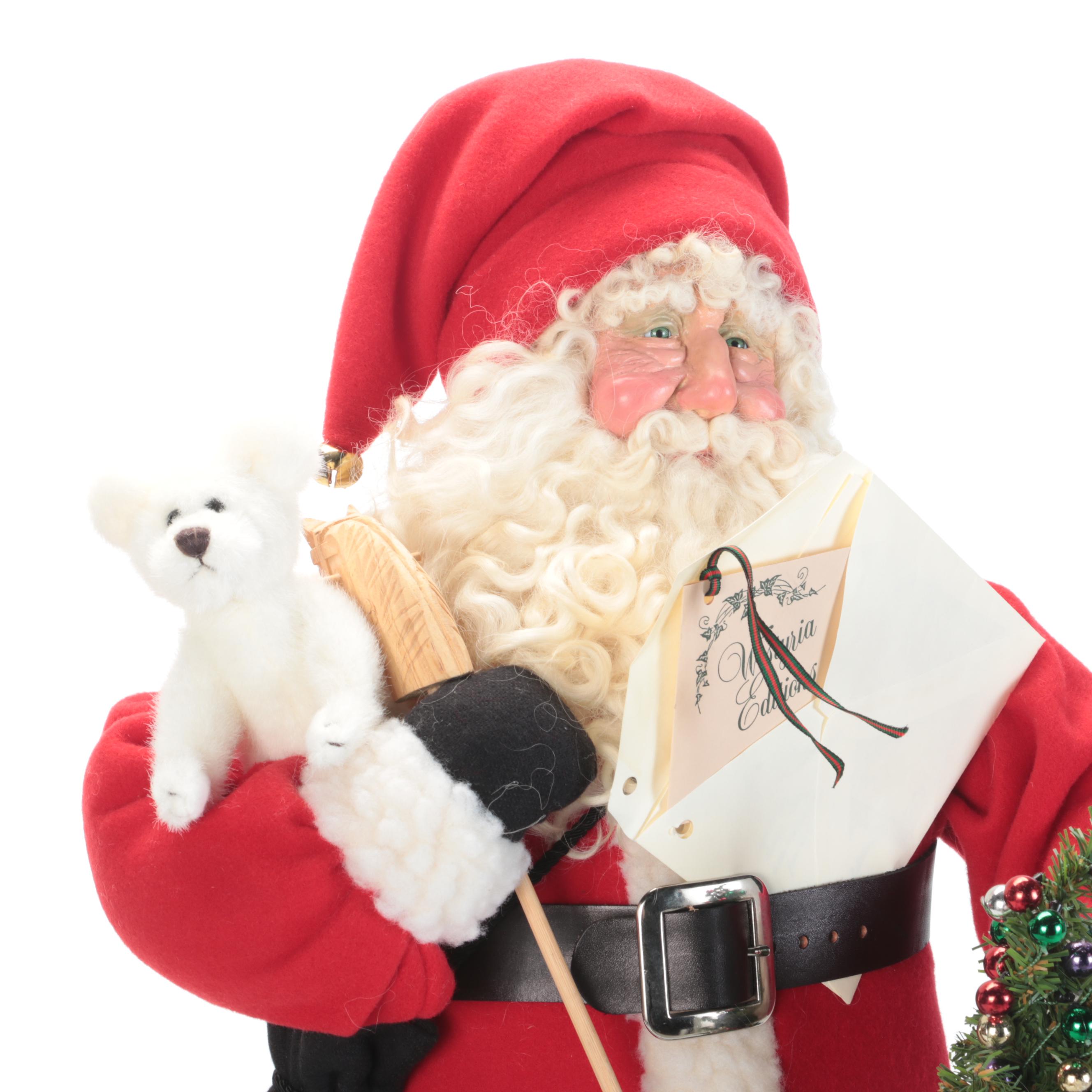 Santa Claus Floor Figure with Christmas Tree and Accessories